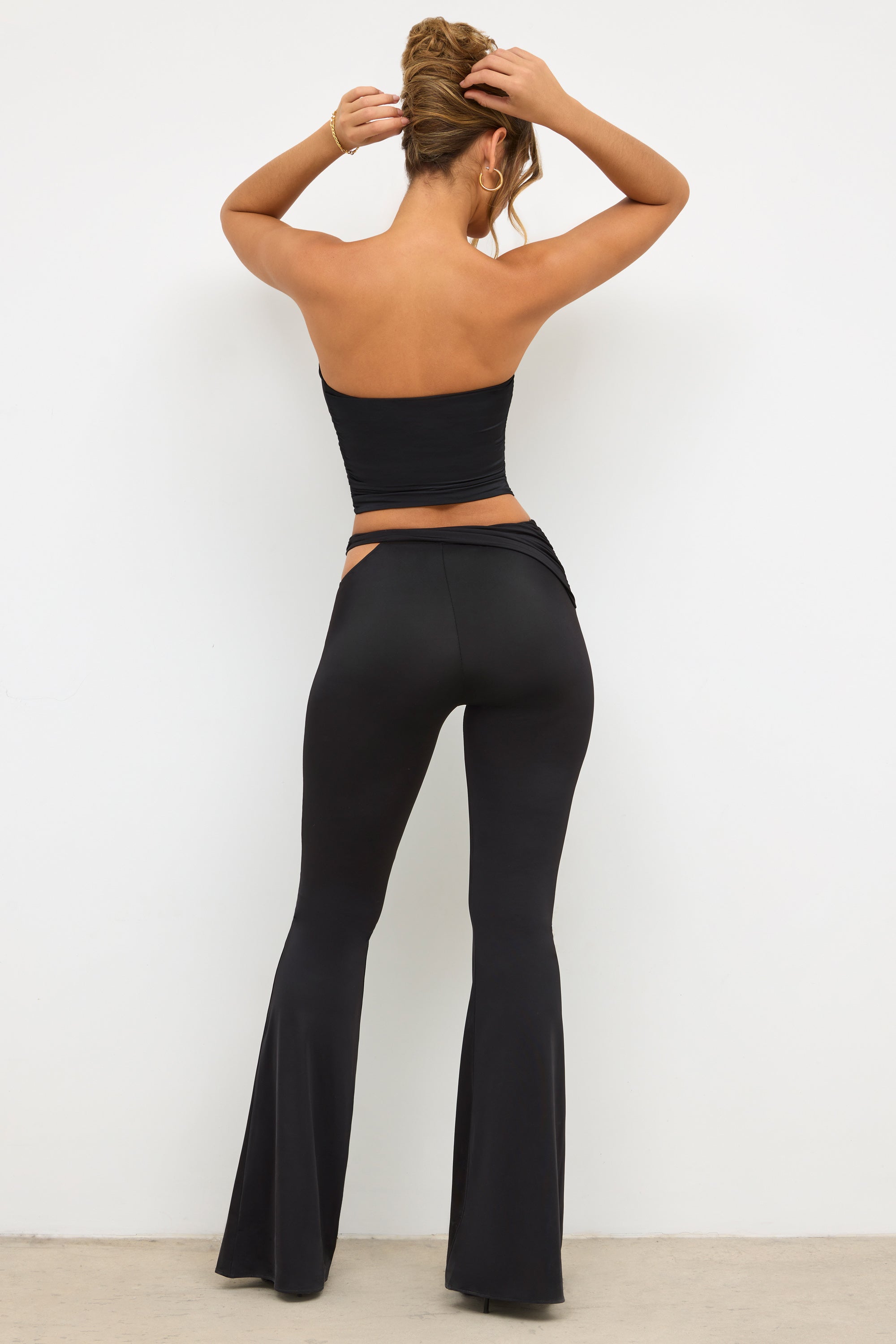 Olivia Mark – Ruched High-Waisted Flared Work Trousers in 2023