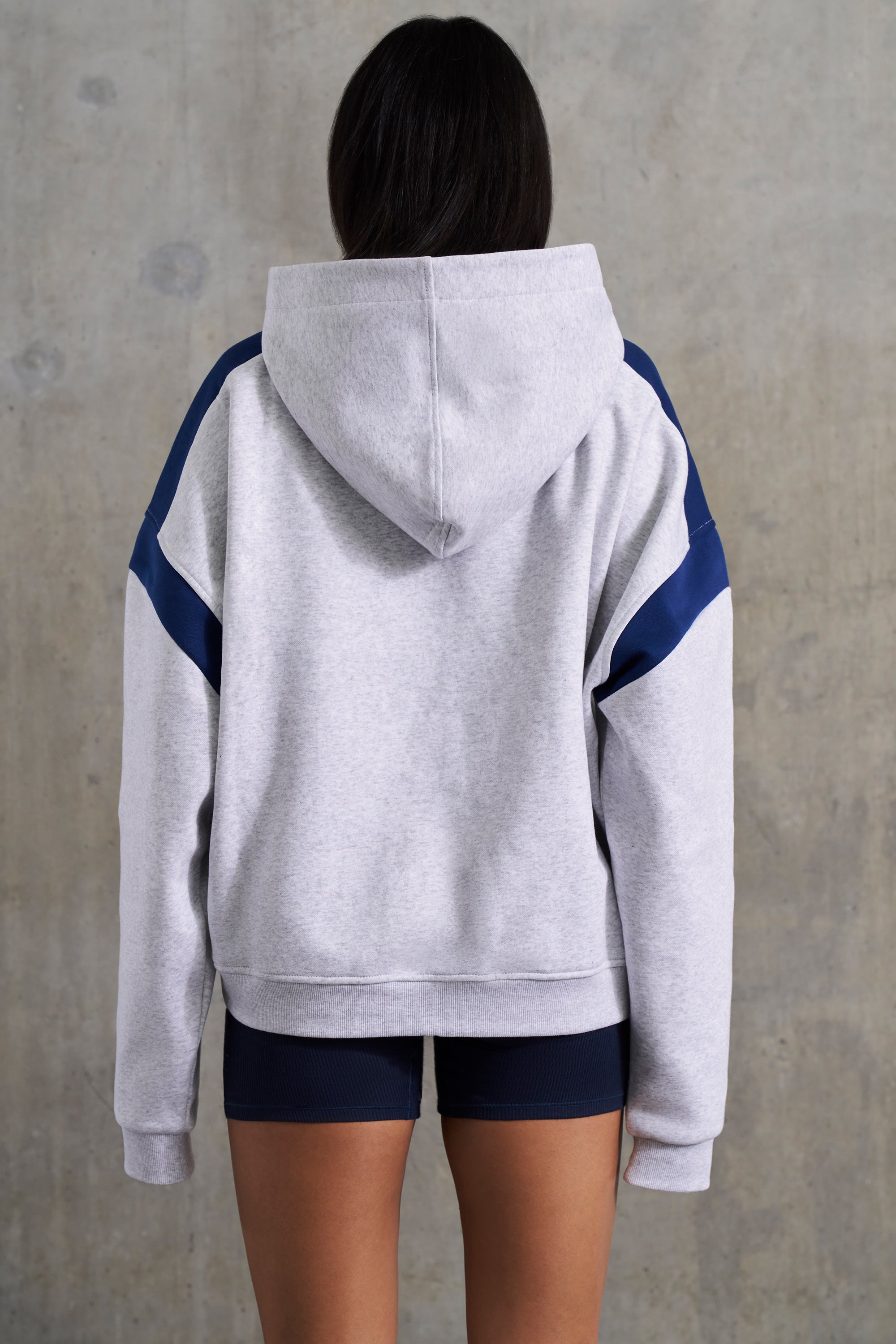 Academic Oversized Hooded Sweatshirt in Heather Grey