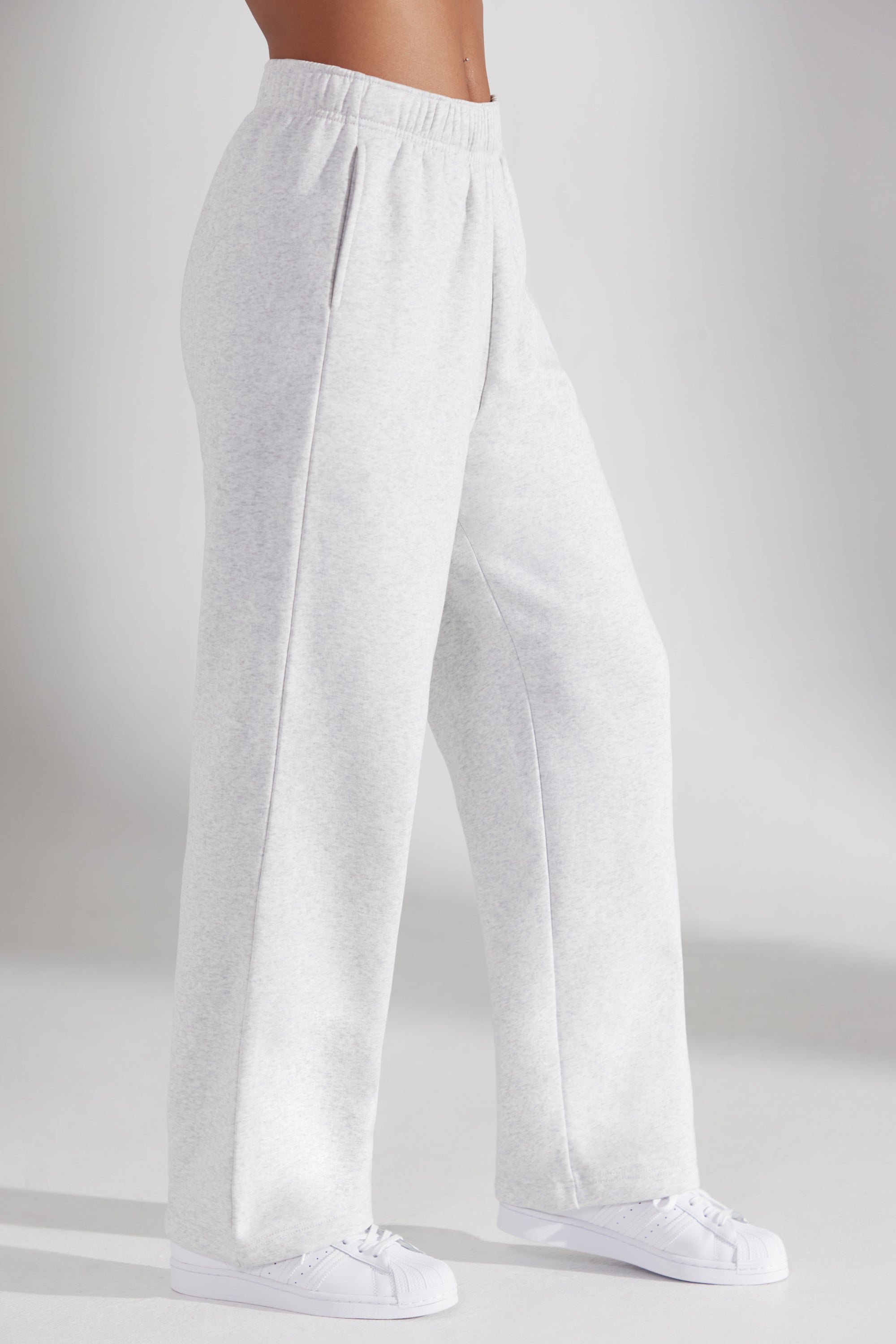 COLLUSION 90's dad wide leg seam front sweatpants in gray heather