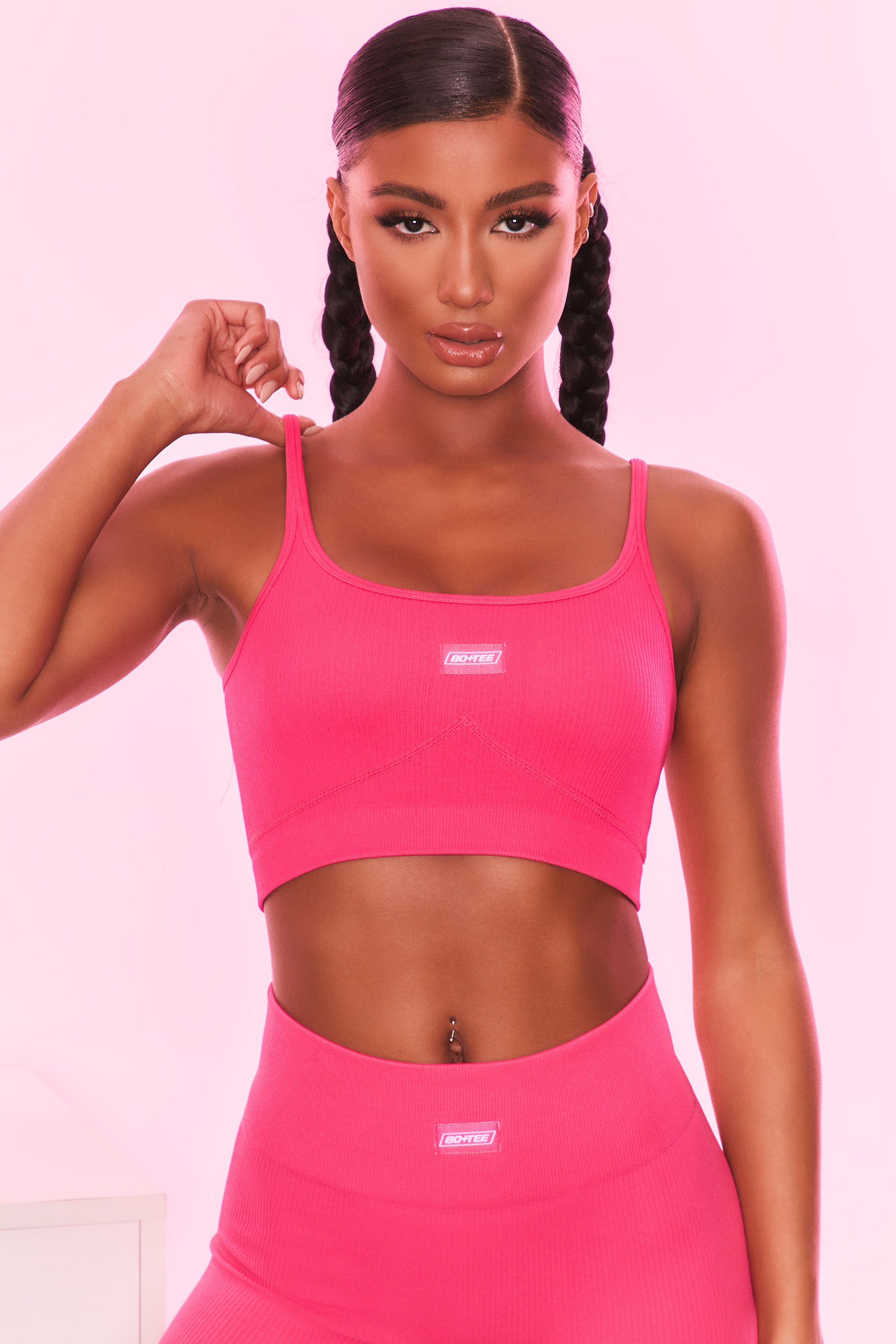 Black/Hot Pink Bra Top - Fit Boutique