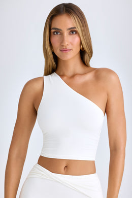 Modal One-Shoulder Top in White
