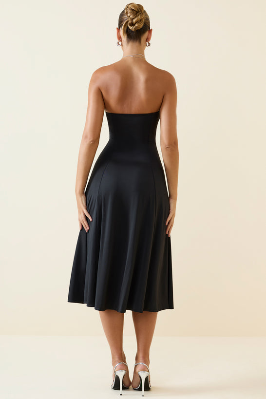 Bandeau Midaxi Dress in Black