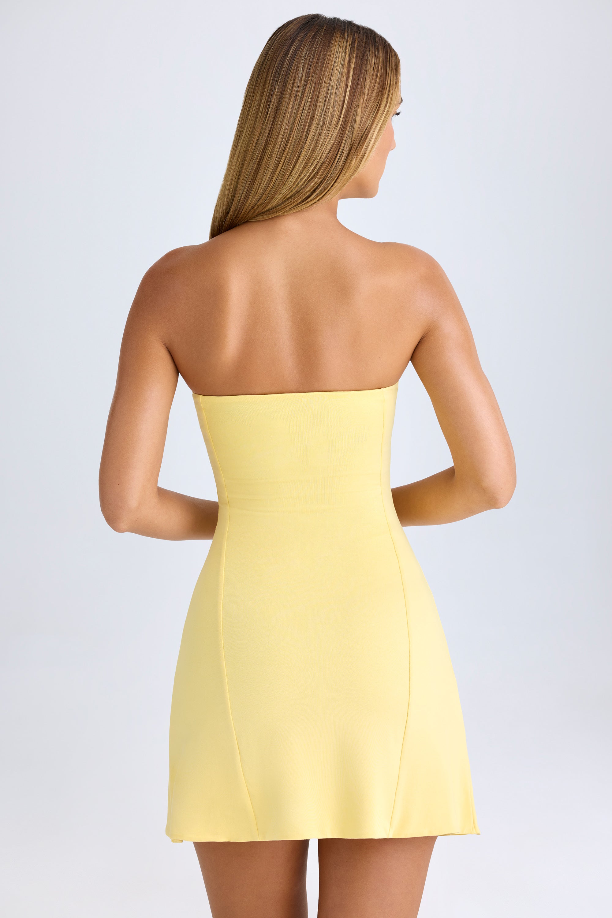 Modal Bandeau Mini Dress in Lemon Sherbet