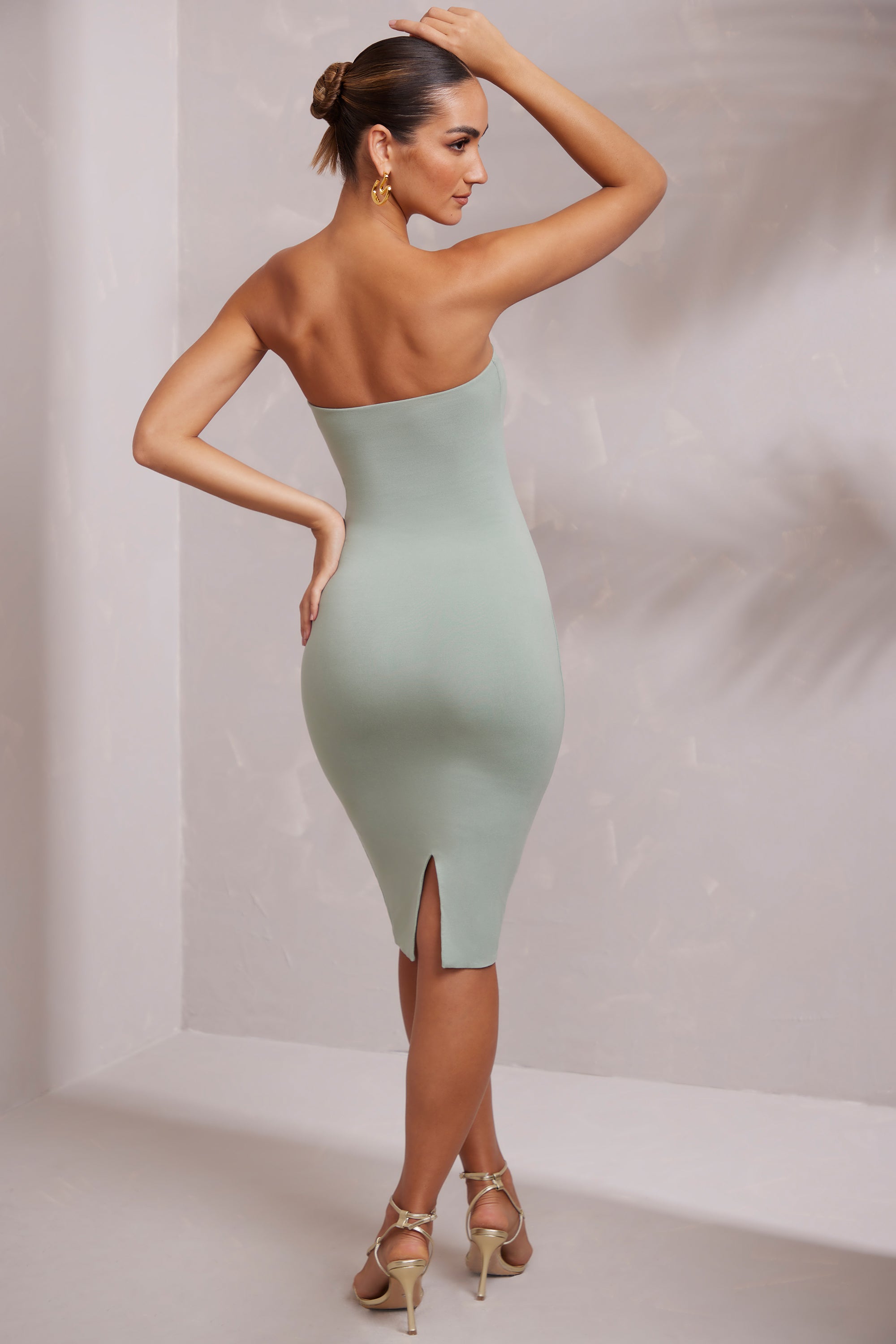 Robe midi bandeau en vert