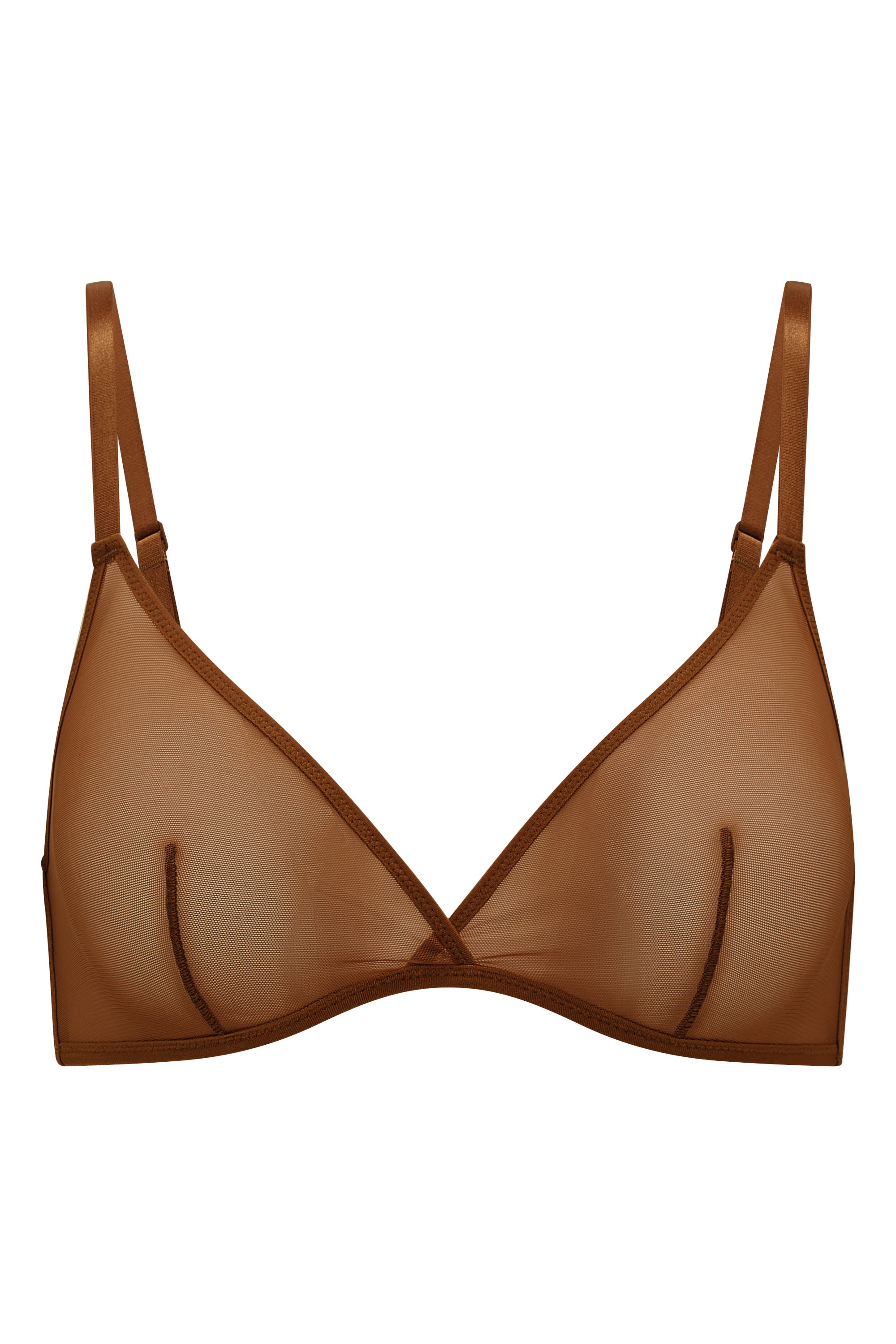 Intimates Soft Mesh Single Layer Triangle Bra in Chestnut Oh Polly