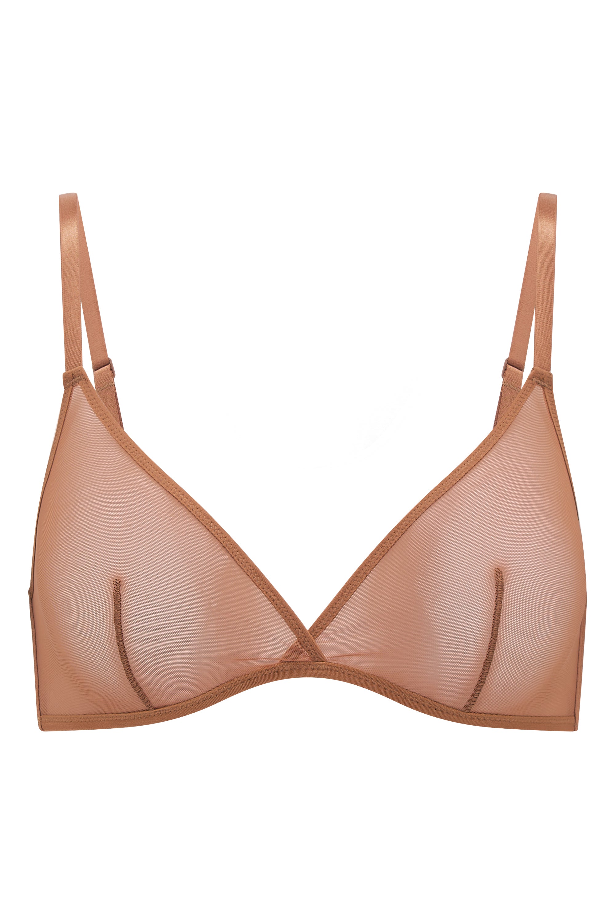 Soutien-gorge triangle monocouche en maille douce, miel