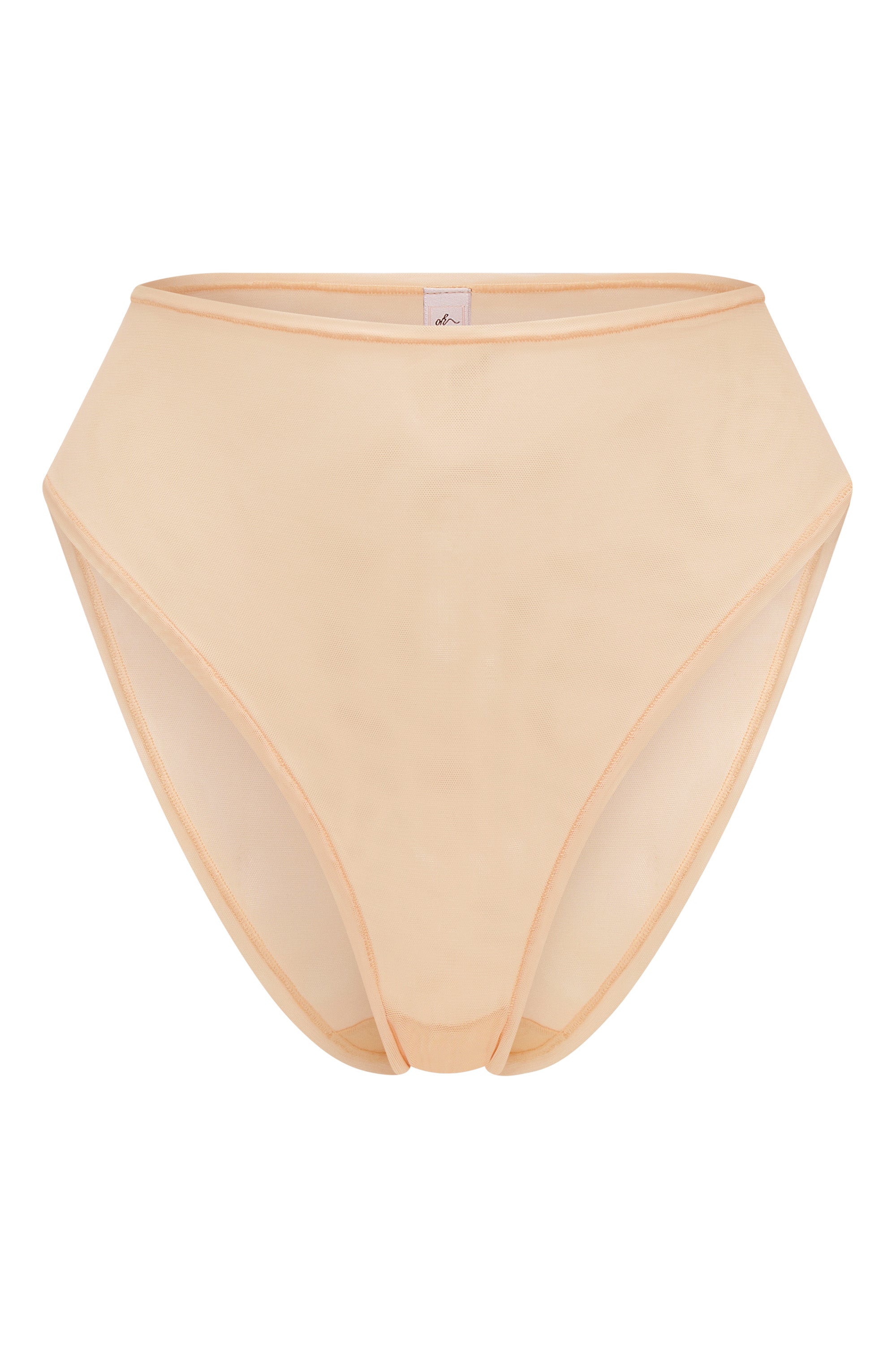 Culotte taille haute en maille douce en beige