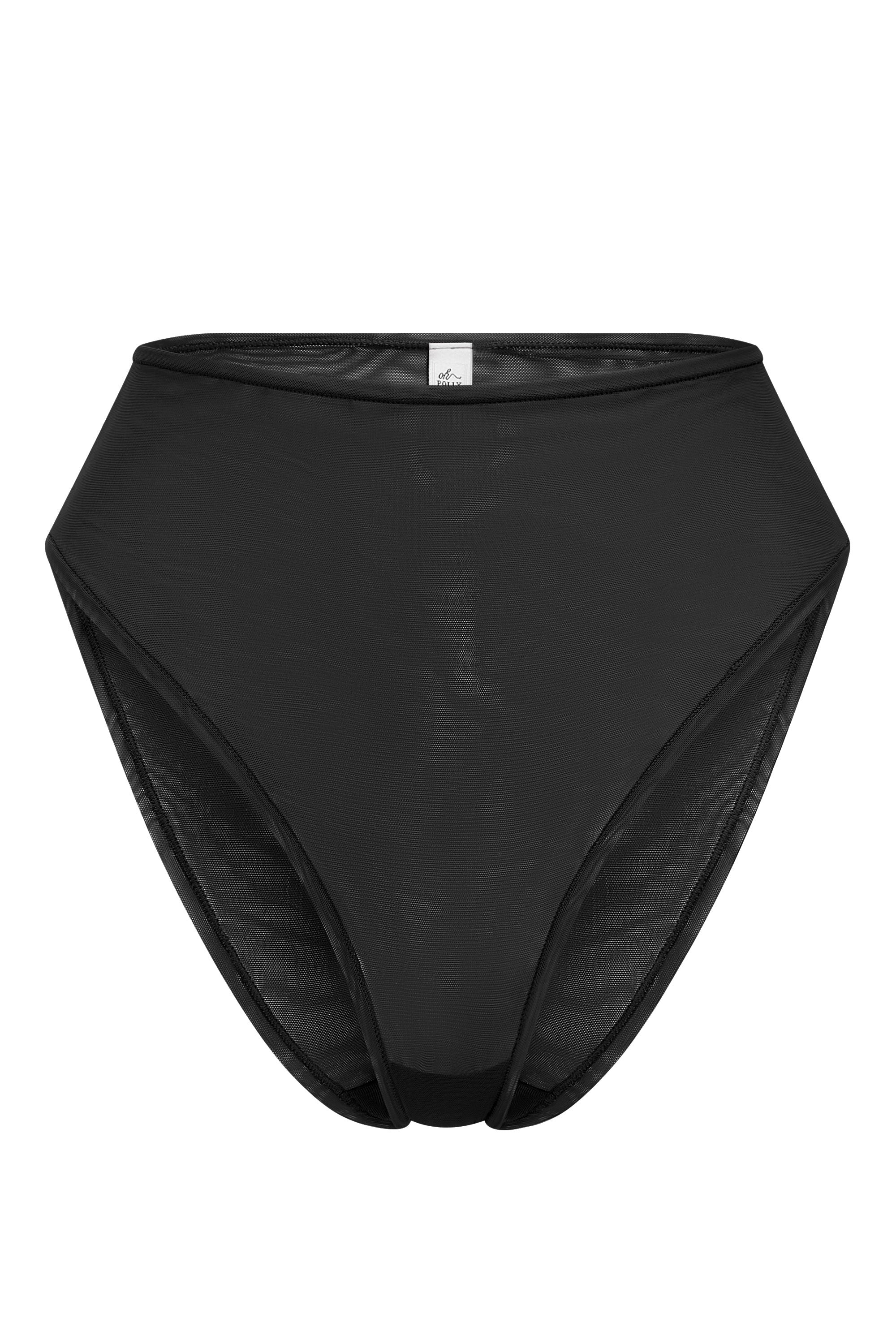 Slip taille haute en maille douce en noir