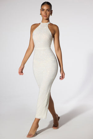 High neck halter hot sale evening gown