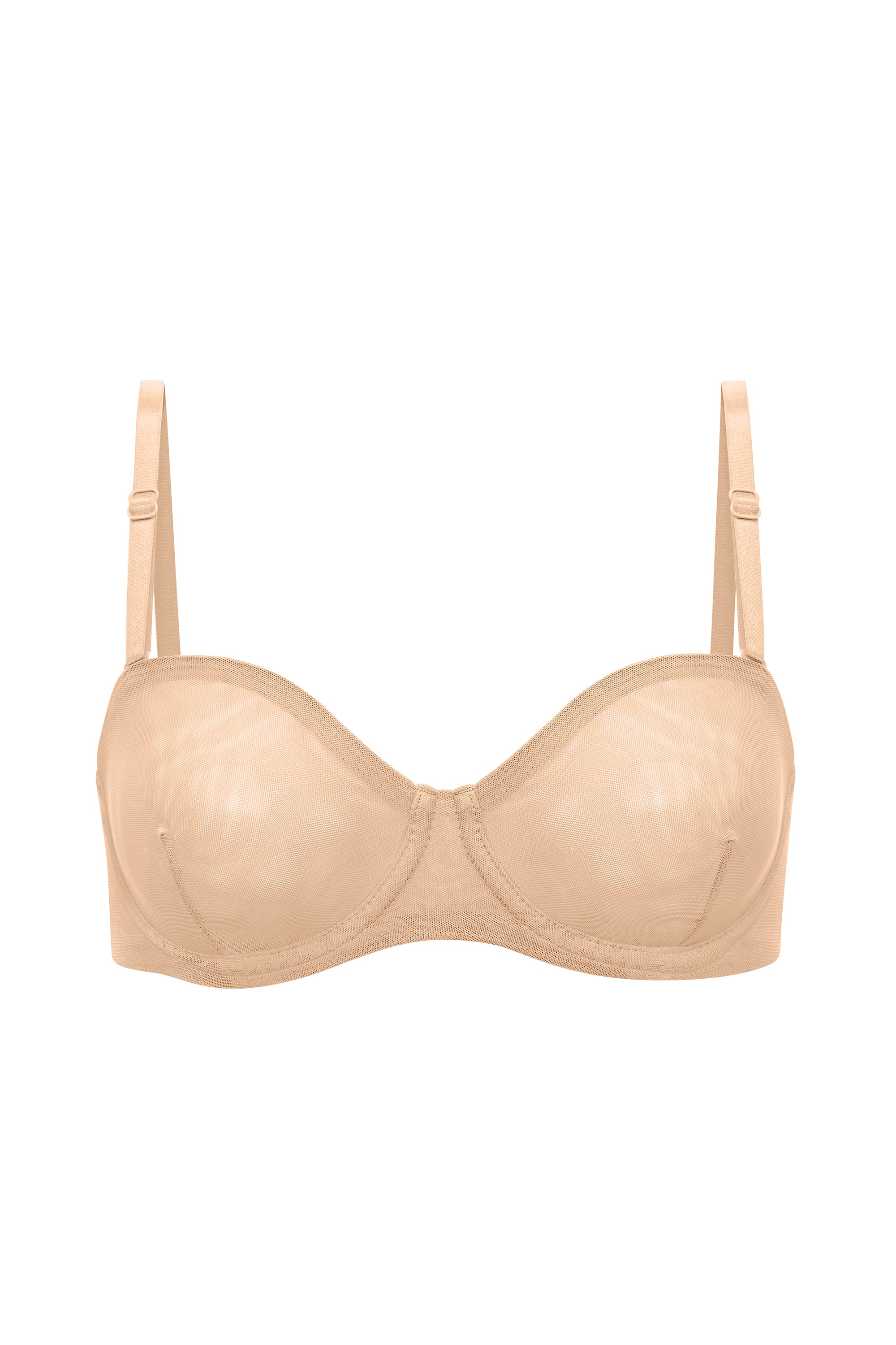 Soutien-gorge sans bretelles en maille douce en beige