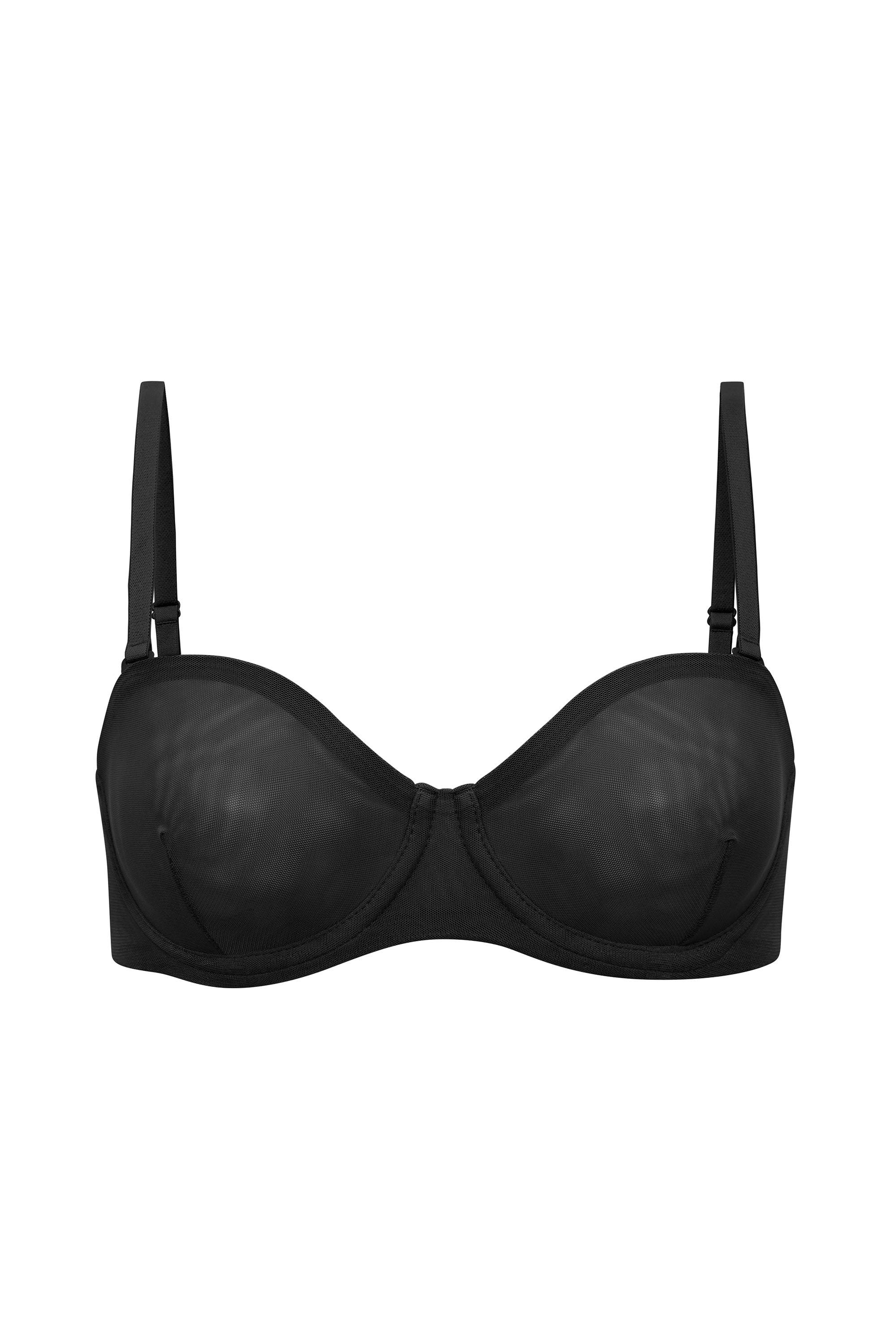 Soutien-gorge sans bretelles en maille douce en noir