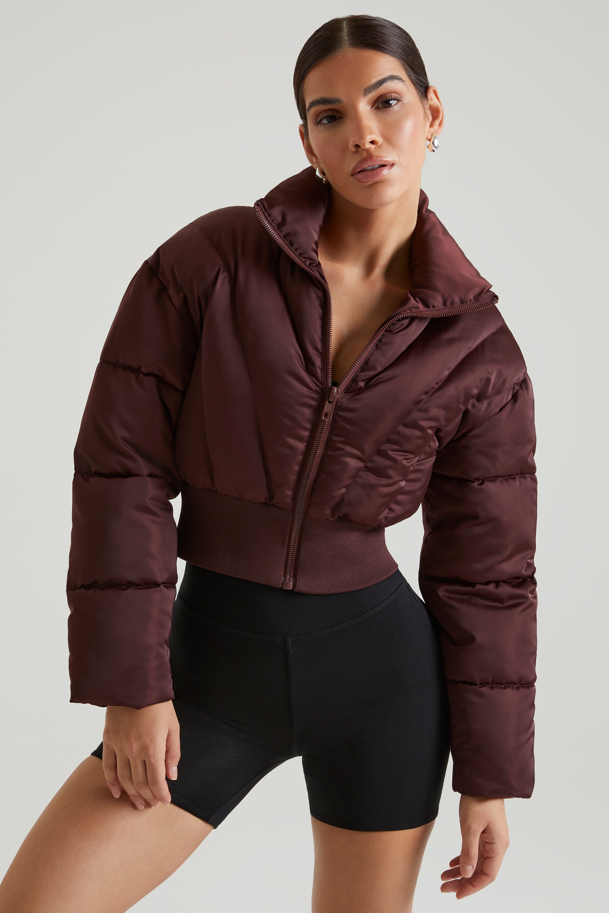 Ribbed clearance puffer jacket