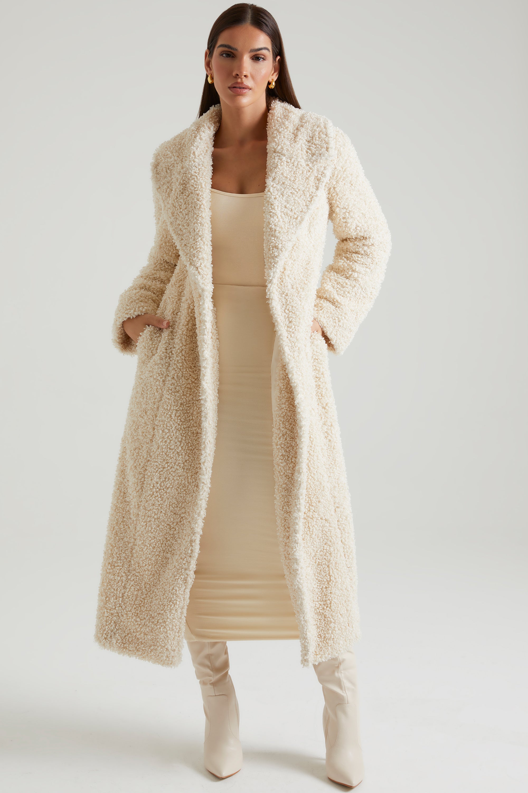 Long shearling deals coat