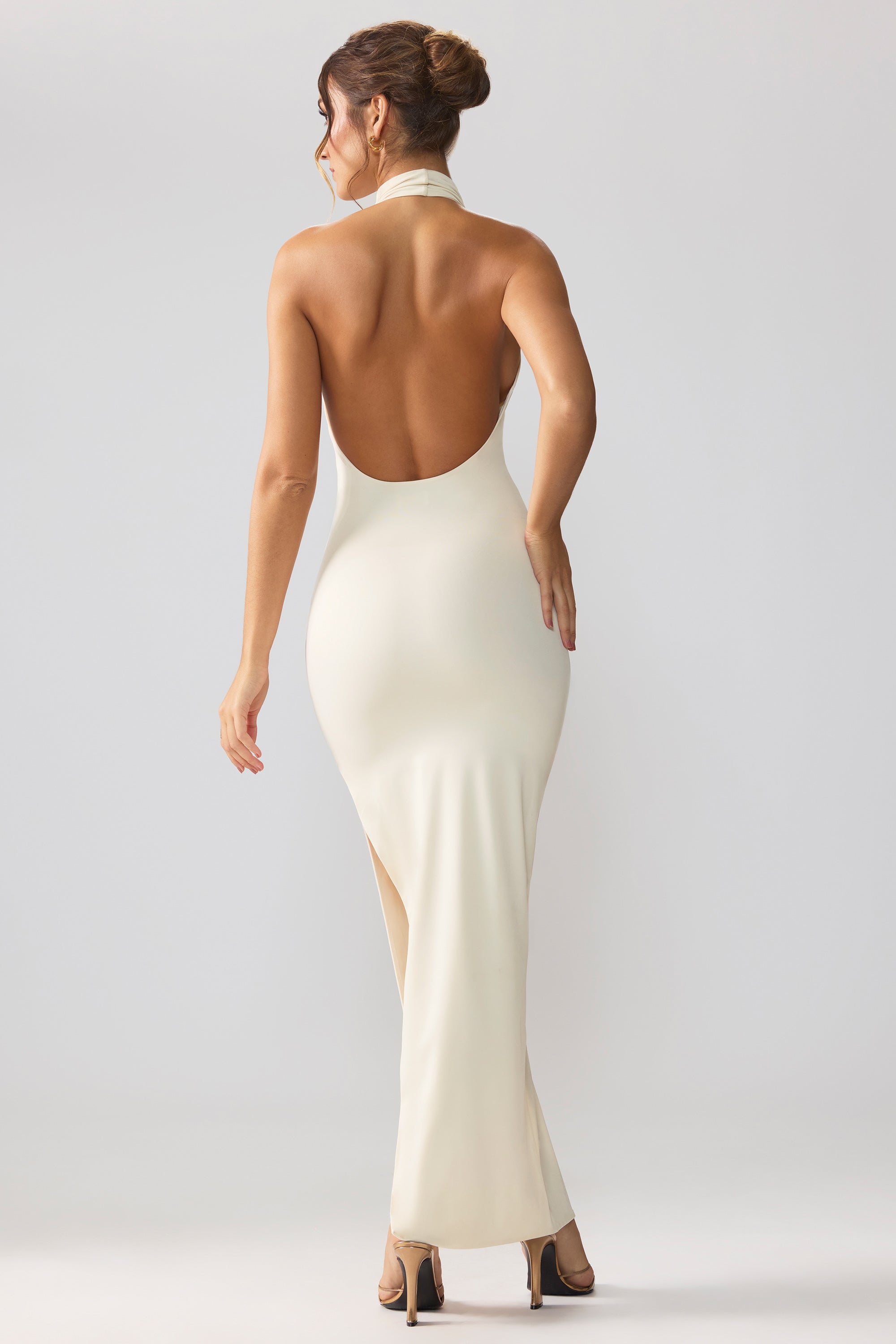 Silk backless maxi on sale dress