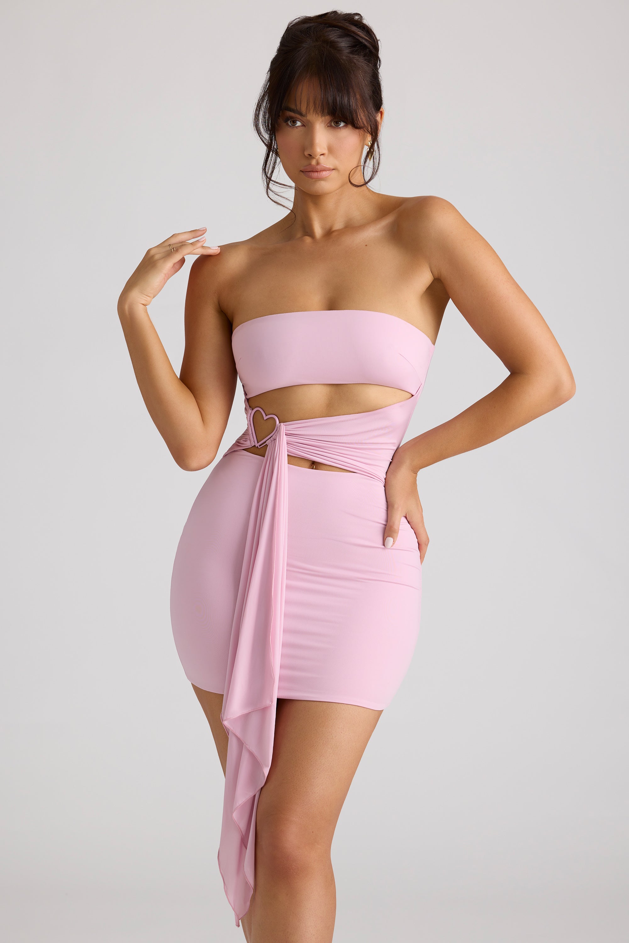 Mini-robe bandeau en rose tendre