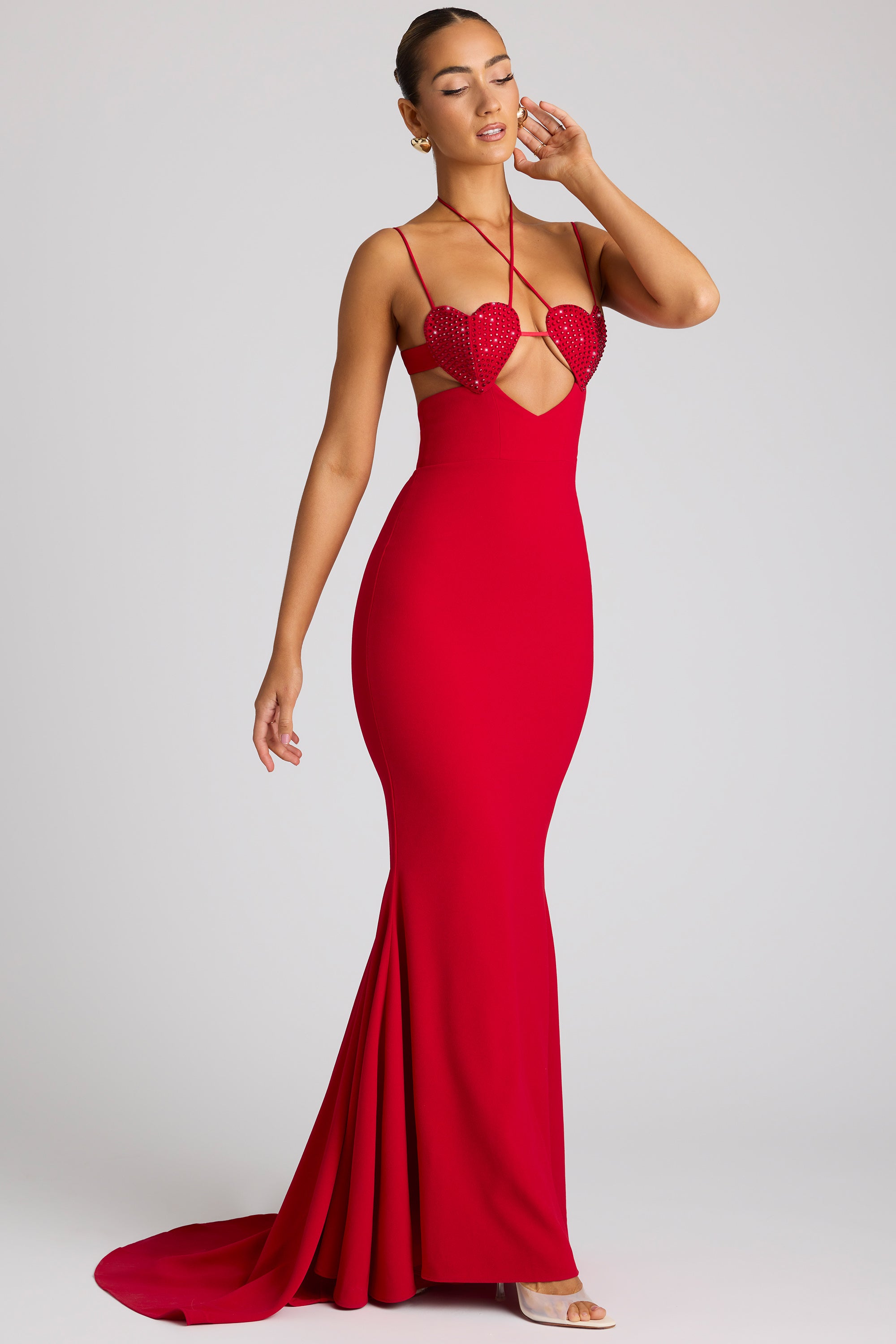 Fire red prom on sale dress