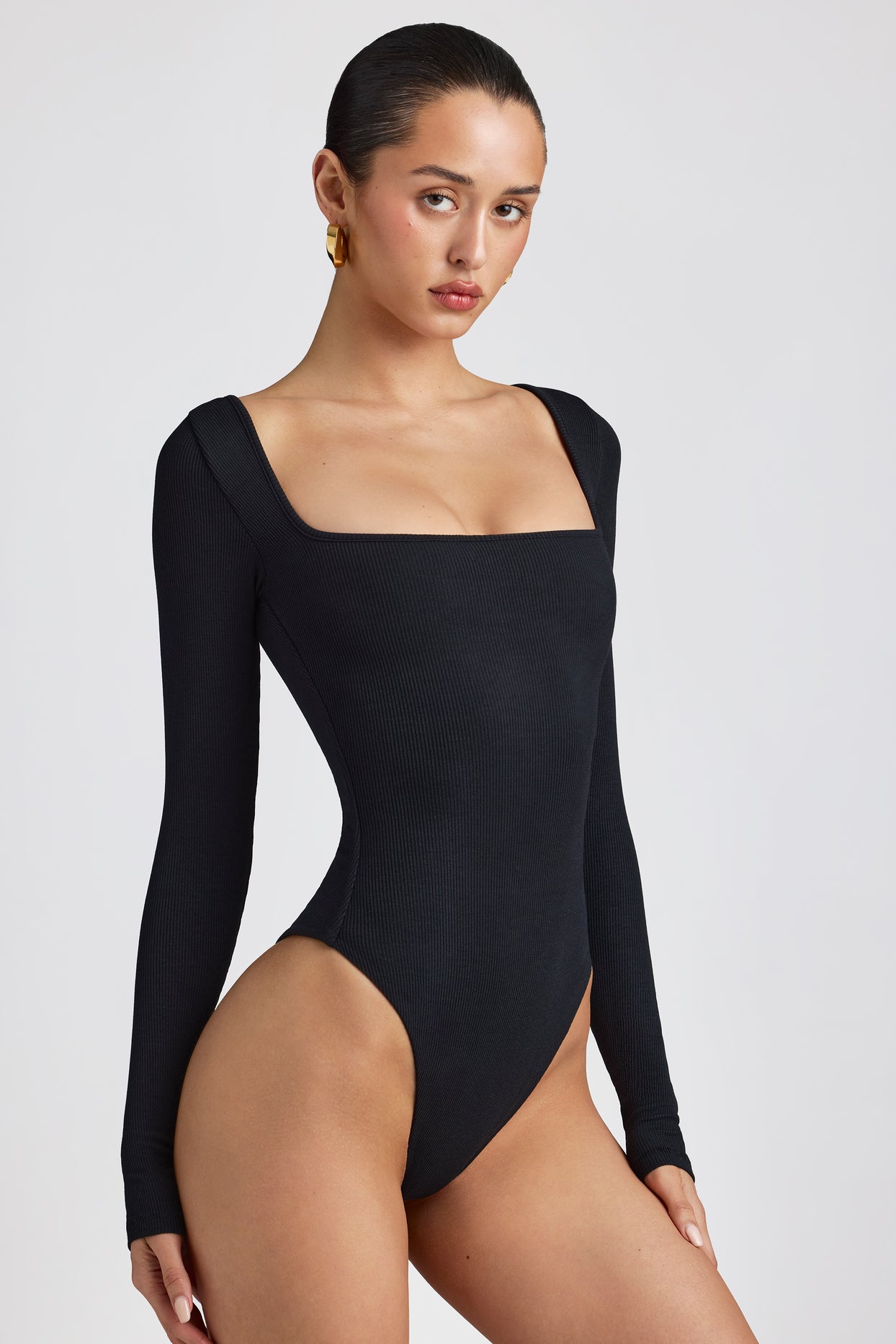 Pass Play Ribbed Bodysuit in Black  Ribbed bodysuit, Black bodysuit,  Bodysuit