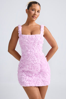 Mini-robe corset à appliqué floral, lilas
