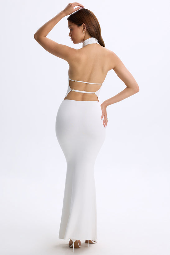 Low-Rise Maxi Skirt in White