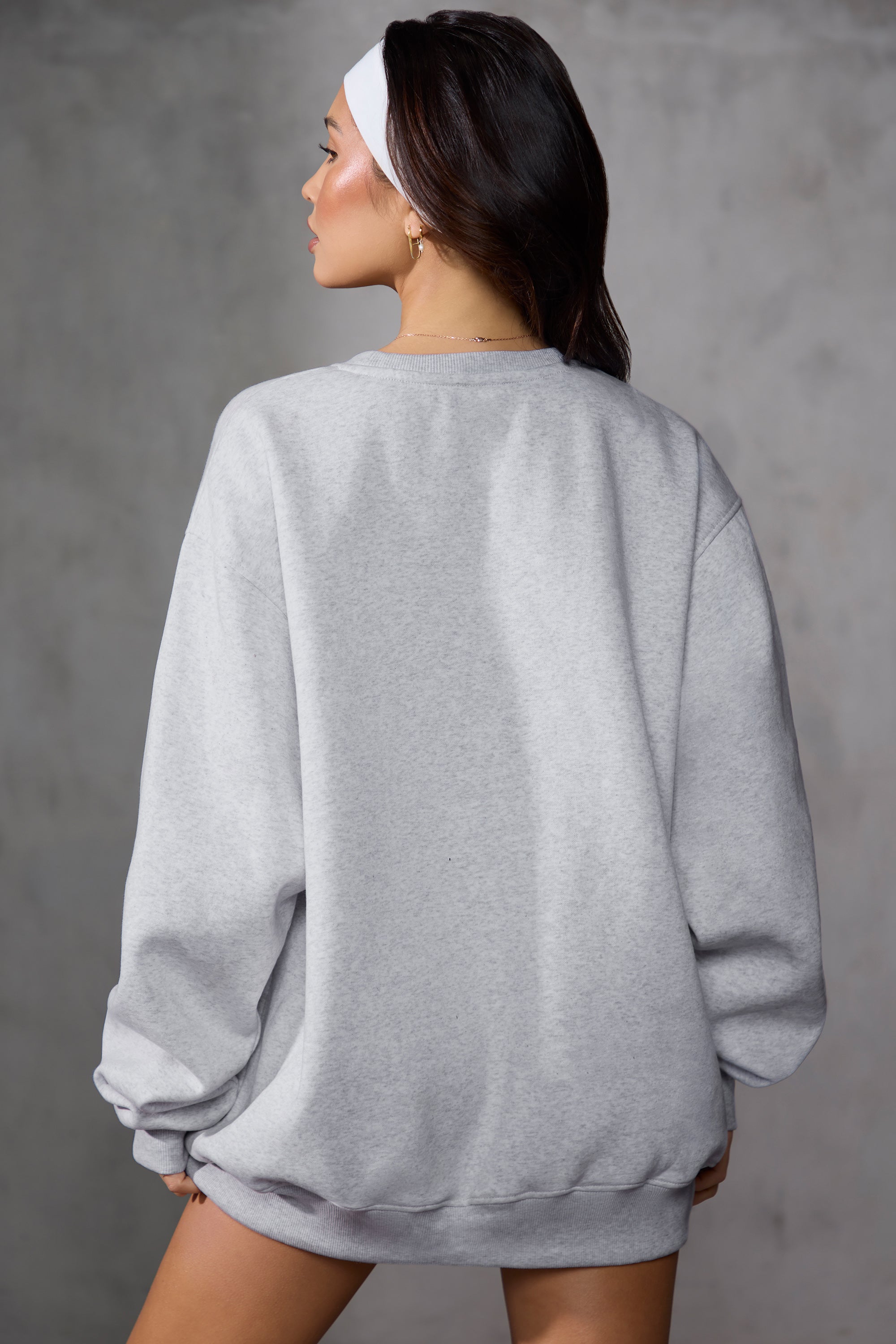 New Staples Oversized Sweatshirt in Grey Marl | Oh Polly