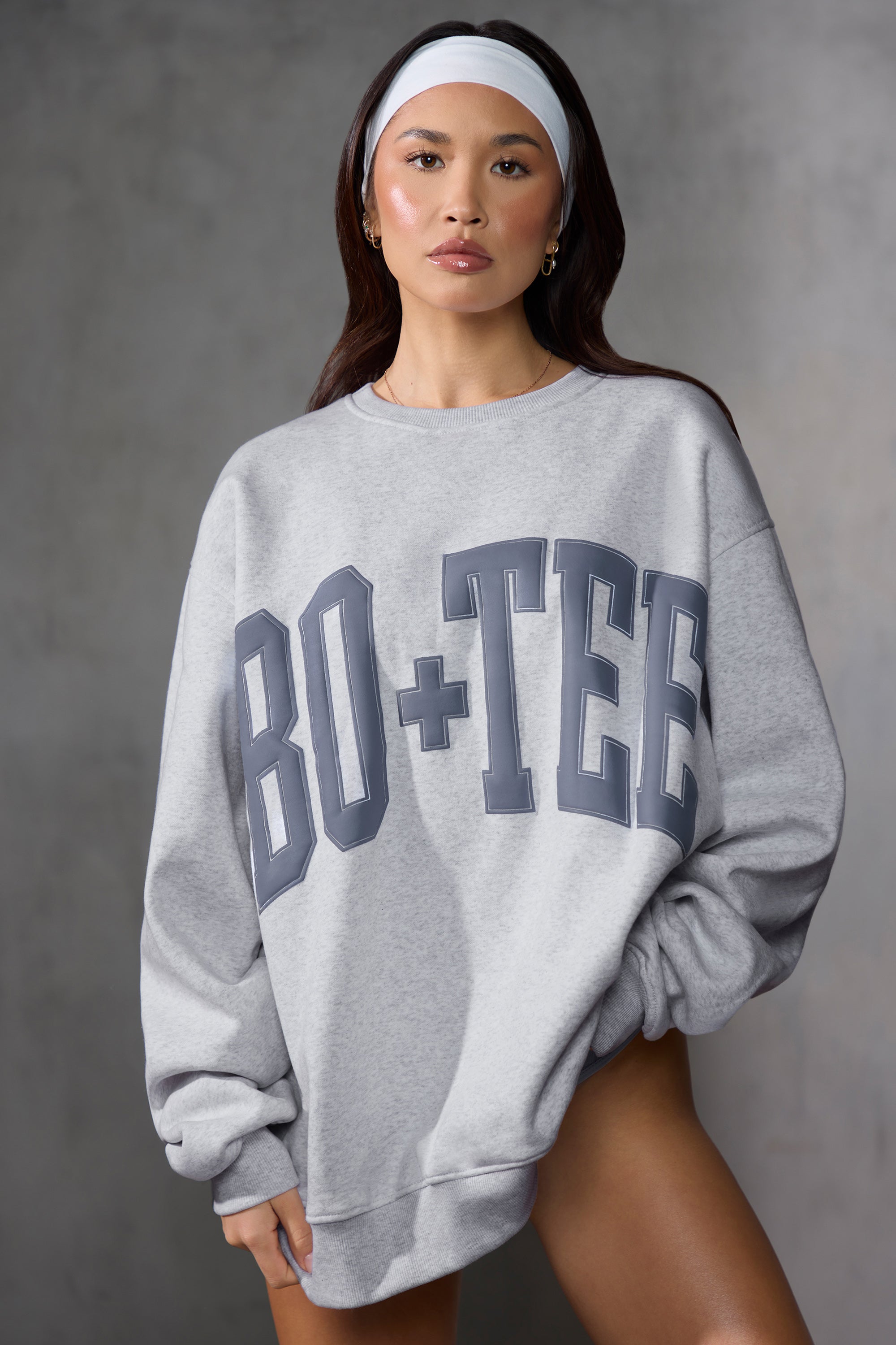 New Staples Oversized Sweatshirt in Grey Marl | Oh Polly