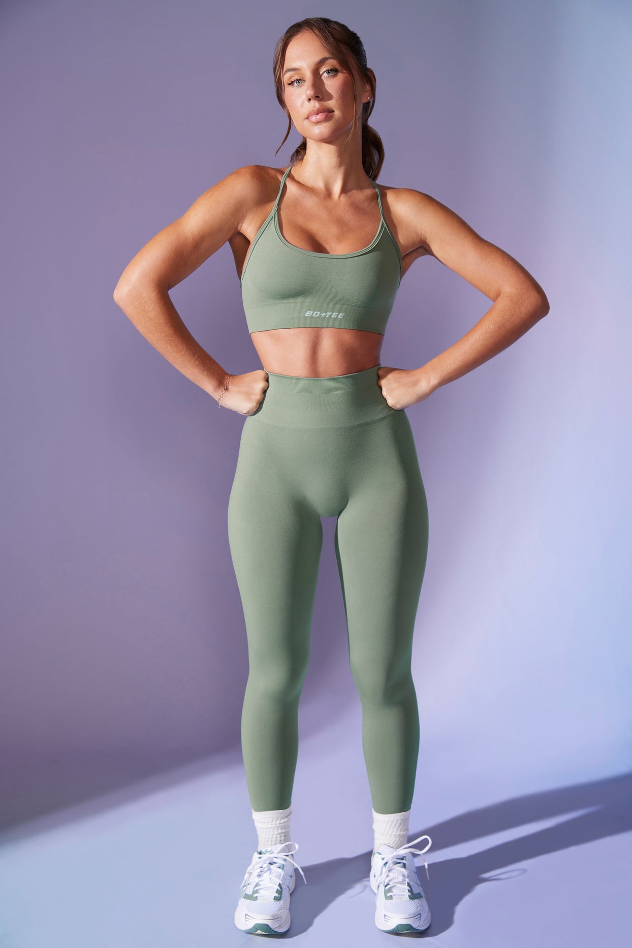 Petite Power High Waist Define Luxe Leggings in Sage