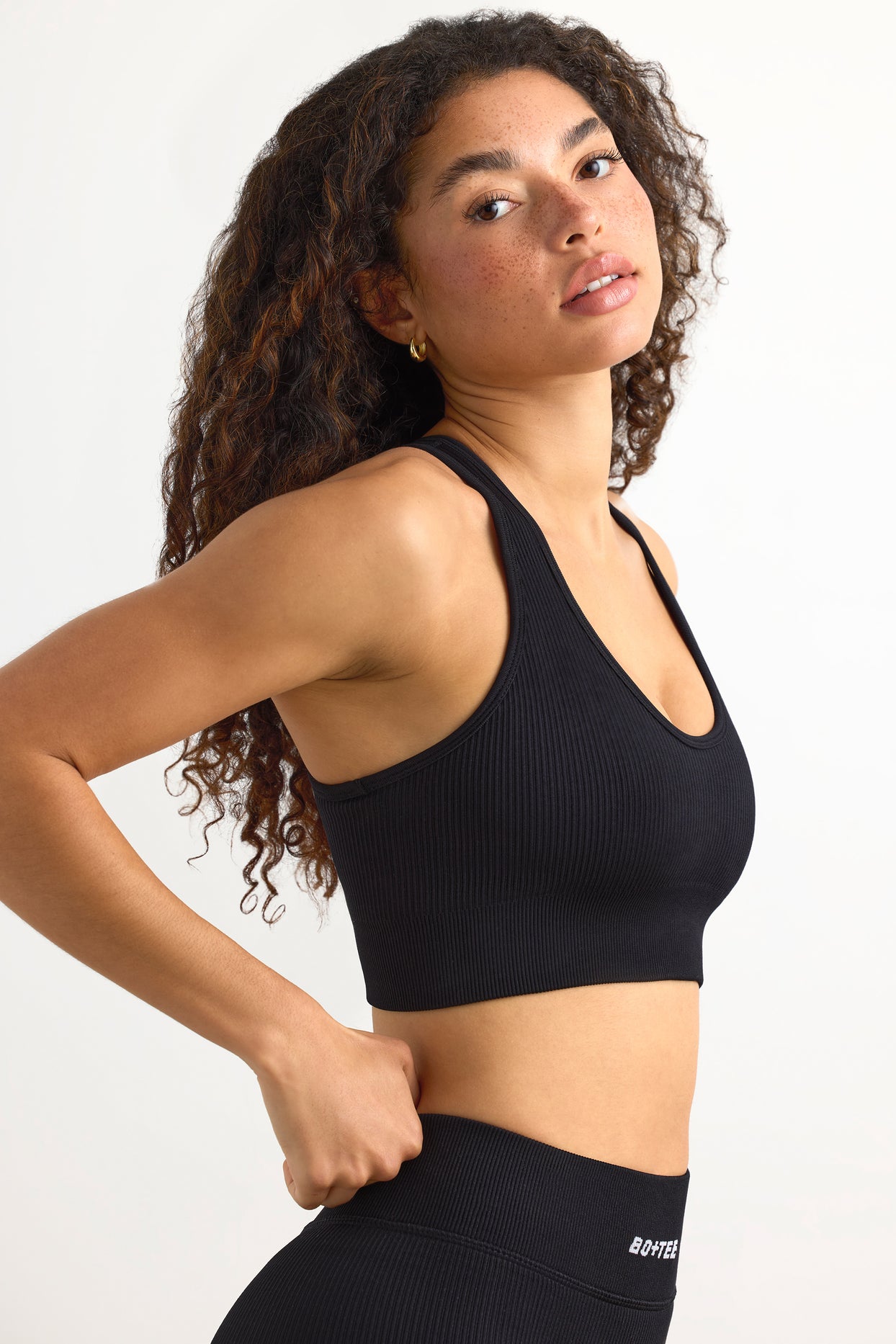 Soutien-gorge de sport FlexiRib avec dos nageur, noir