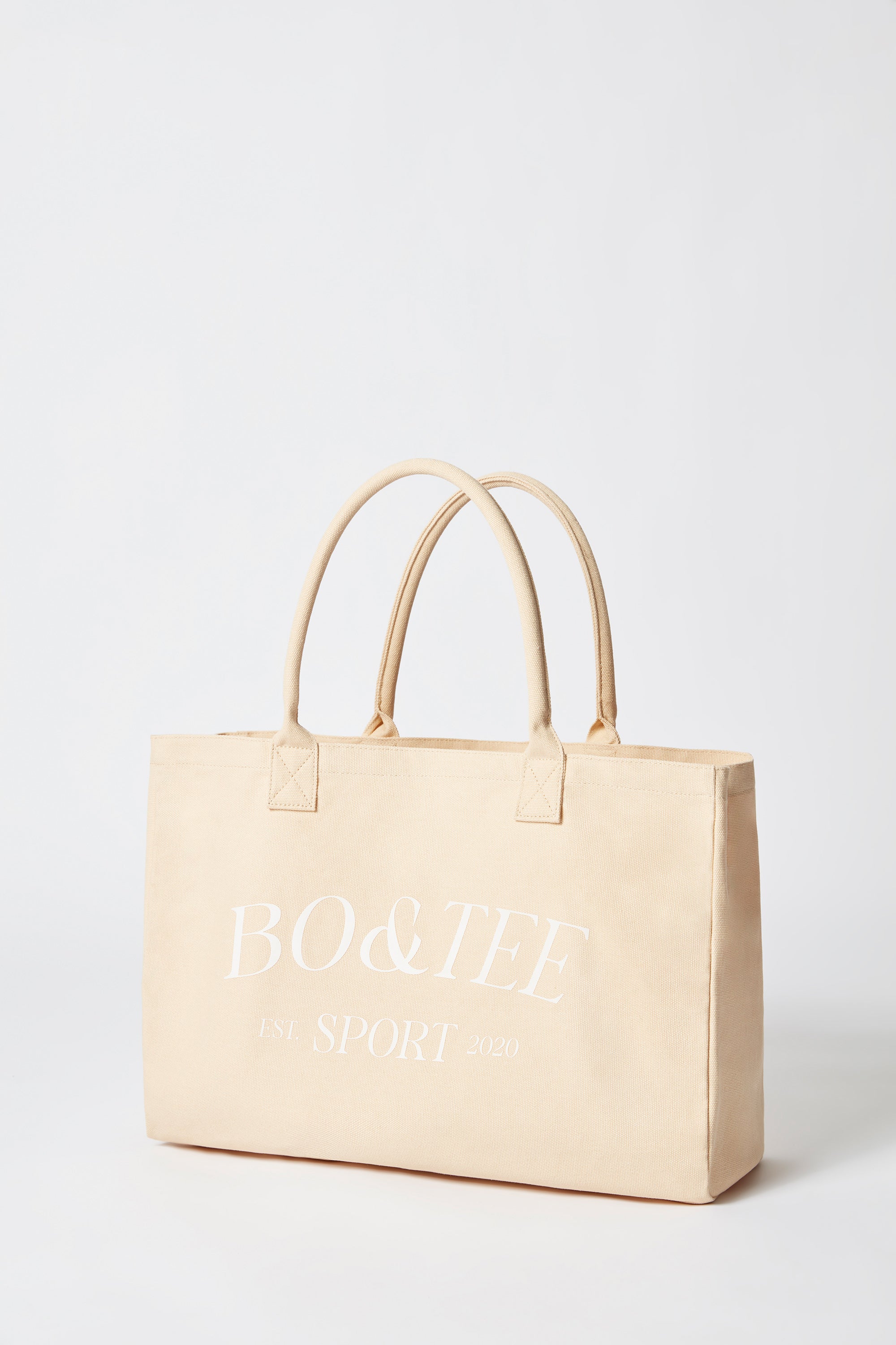 Sport Large Canvas Tote Bag in Beige Oh Polly