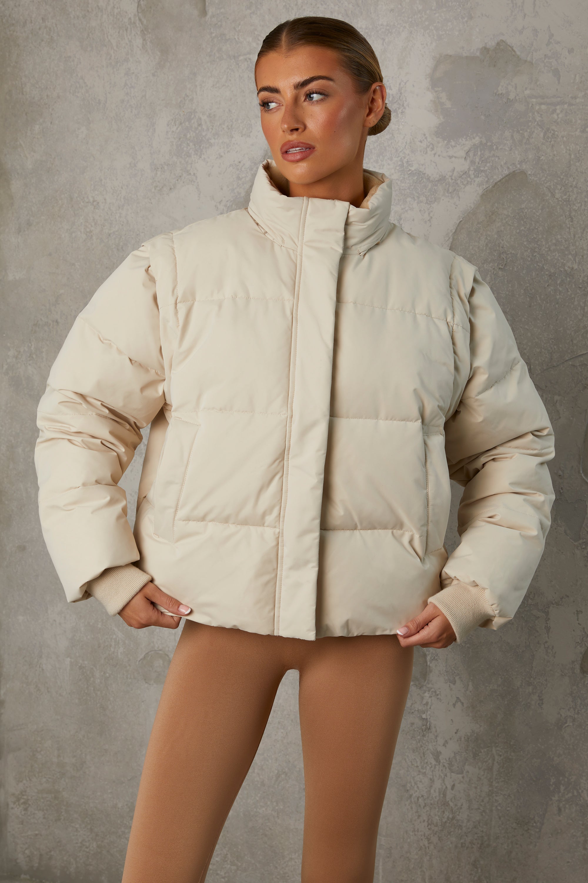 Telia cropped puffer jacket in neutrals - Marant Etoile | Mytheresa