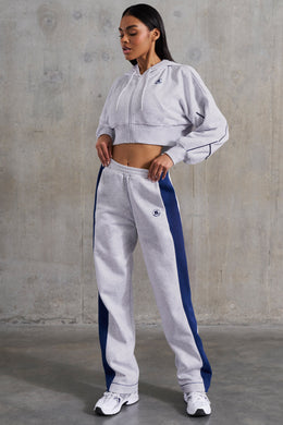 Elite Petite Wide Leg Sweatpants in Heather Grey