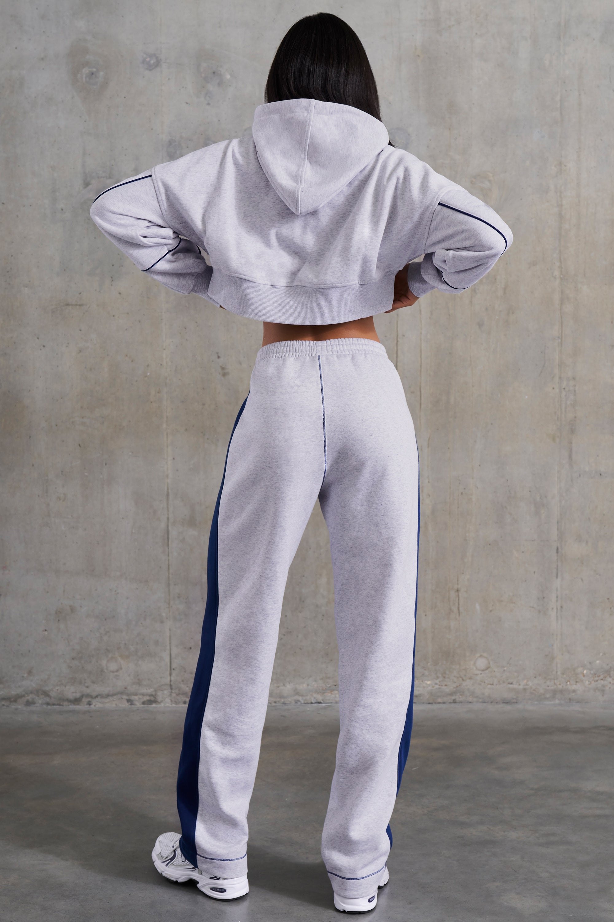 Elite Petite Wide Leg Sweatpants in Heather Grey Oh Polly