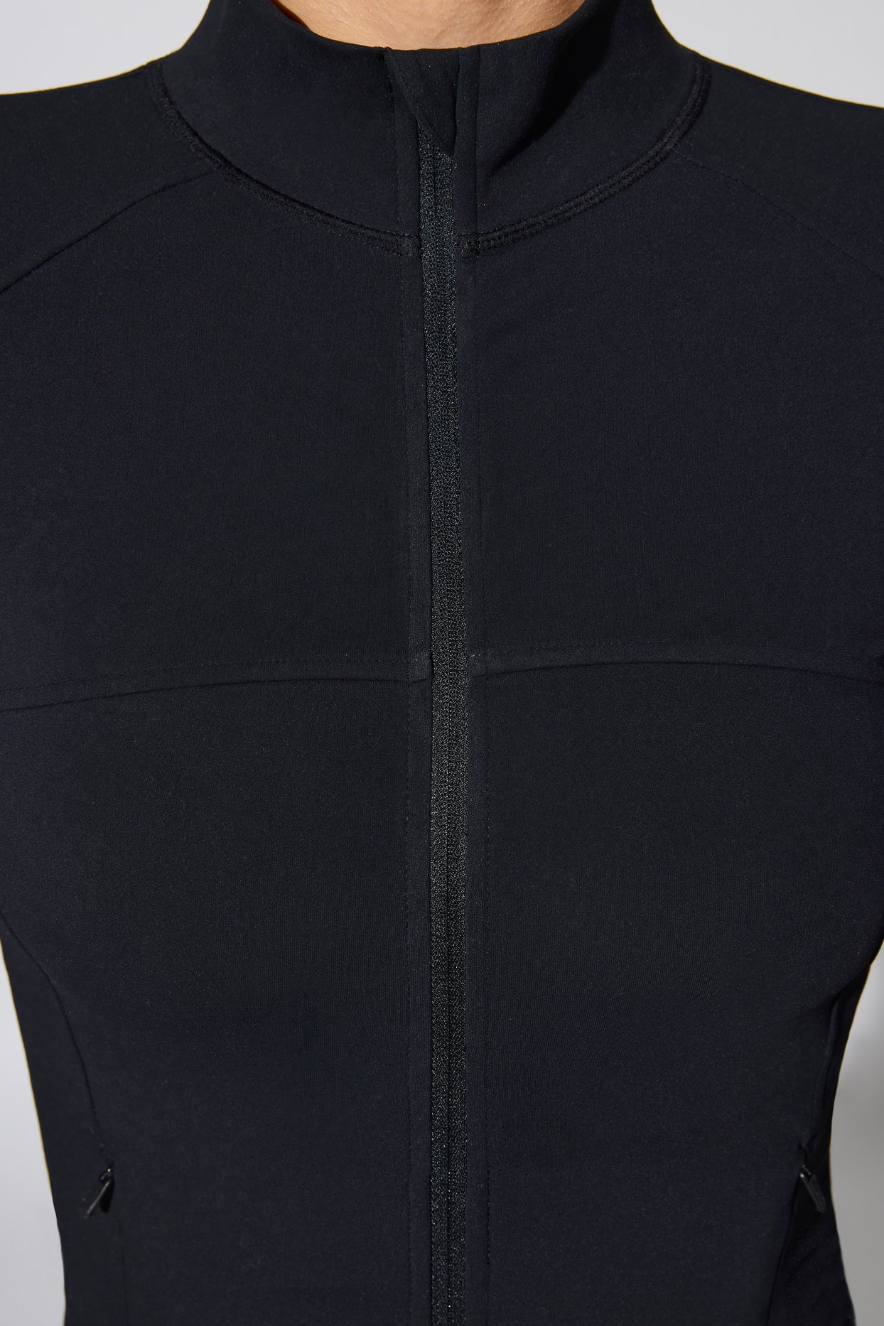 Growing Long Sleeve Zip Up Jacket With Side Pockets in Black
