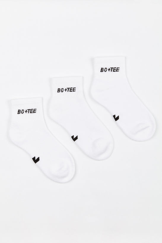 Branded Ankle Socks Multipack in White