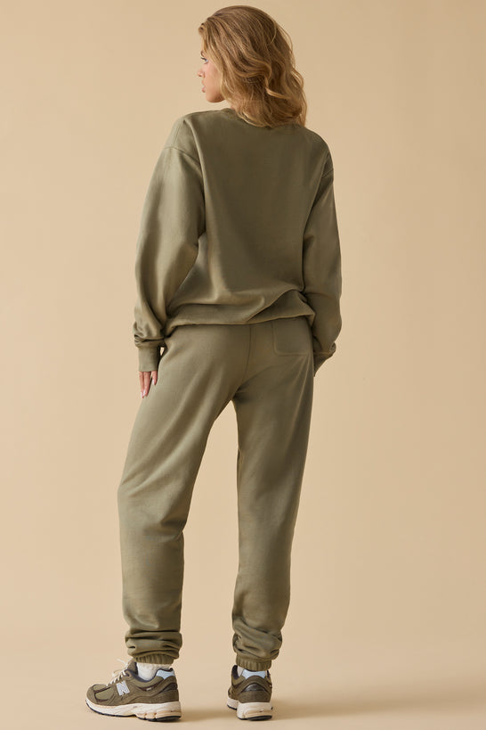 Petite Mid-Rise Joggers in Soft Olive