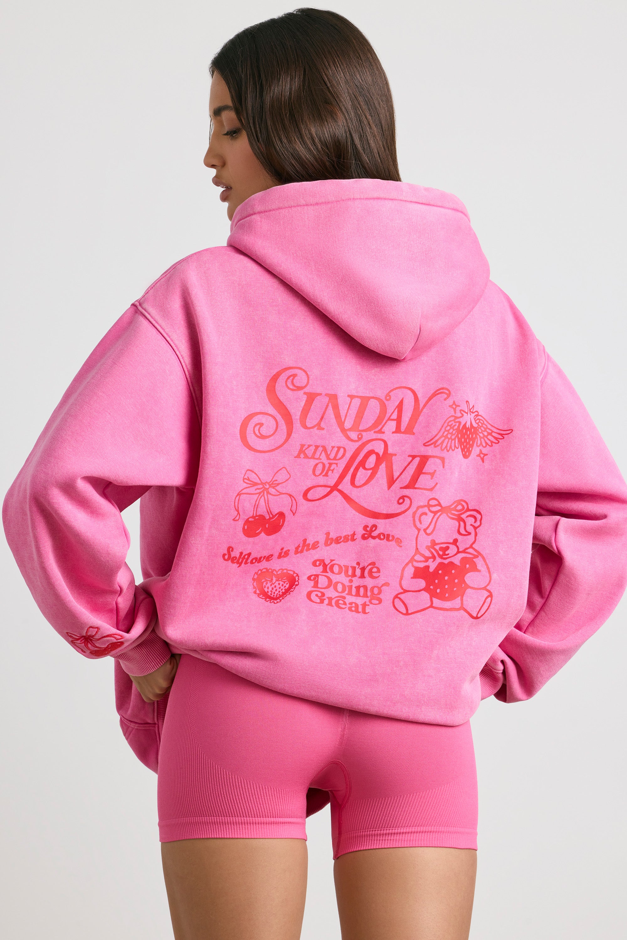 Oversized Hoodie in Hot Pink