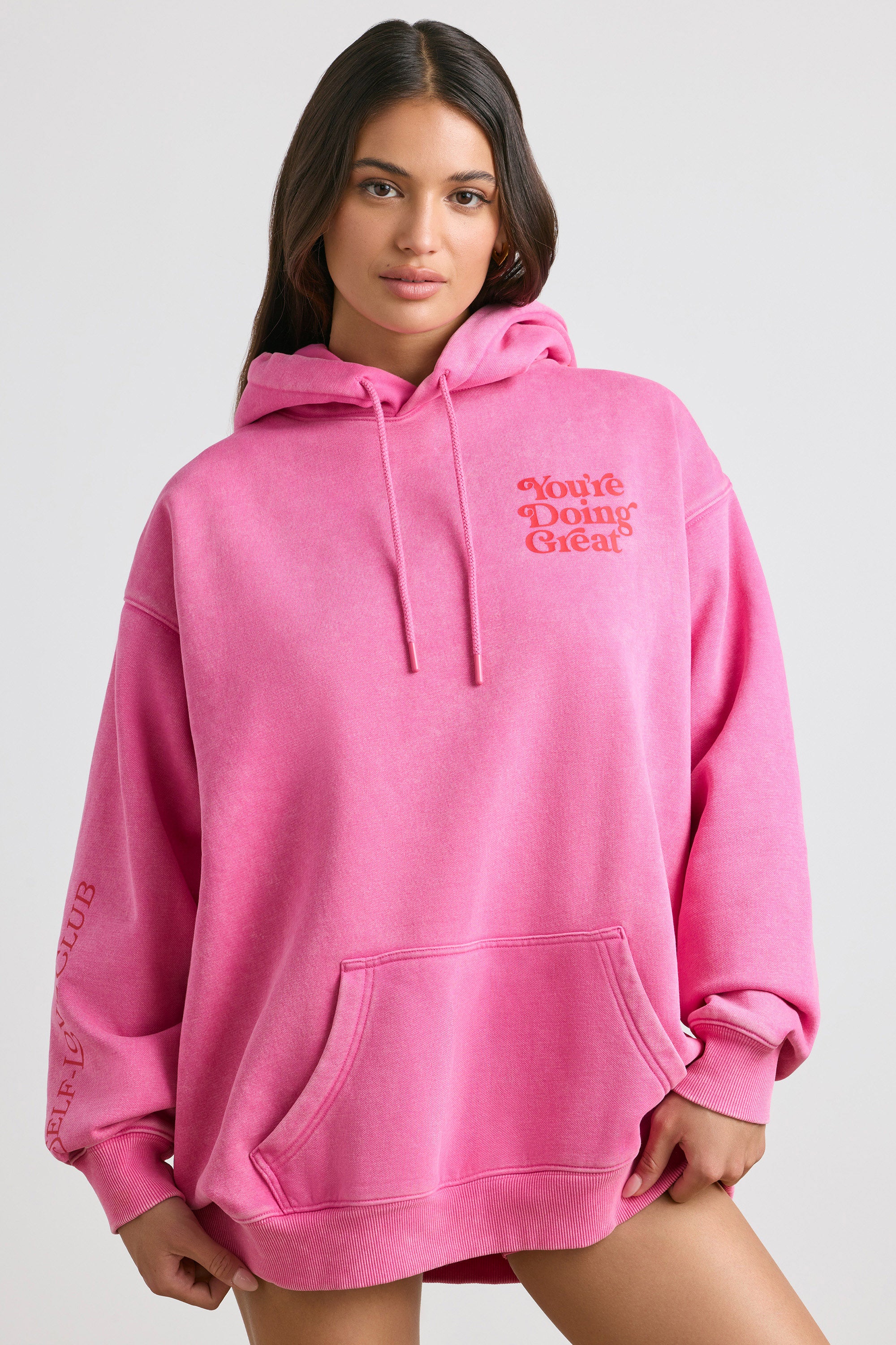 Oversized Hoodie in Hot Pink