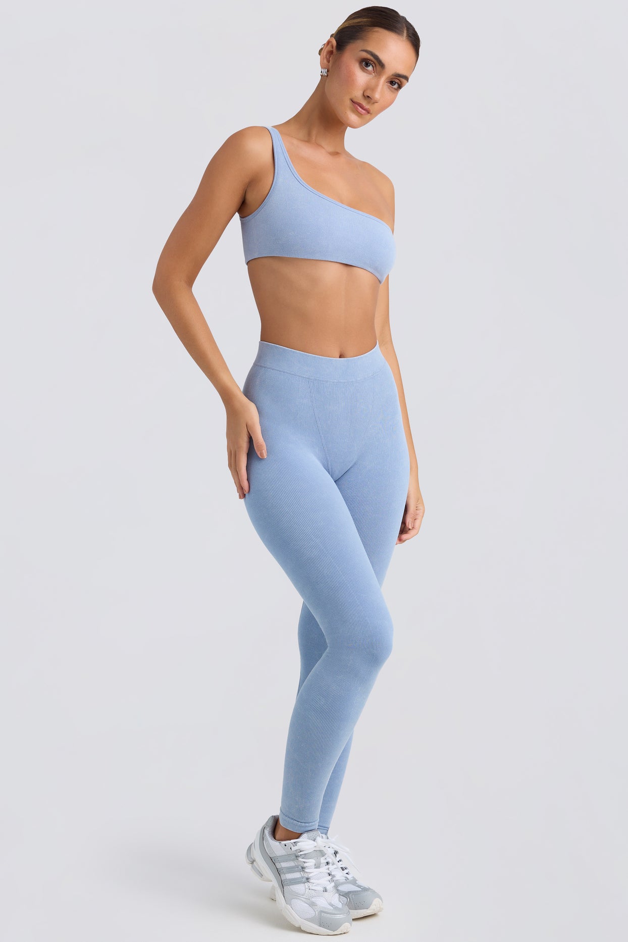 Seamless Rib Leggings in Washed Blue