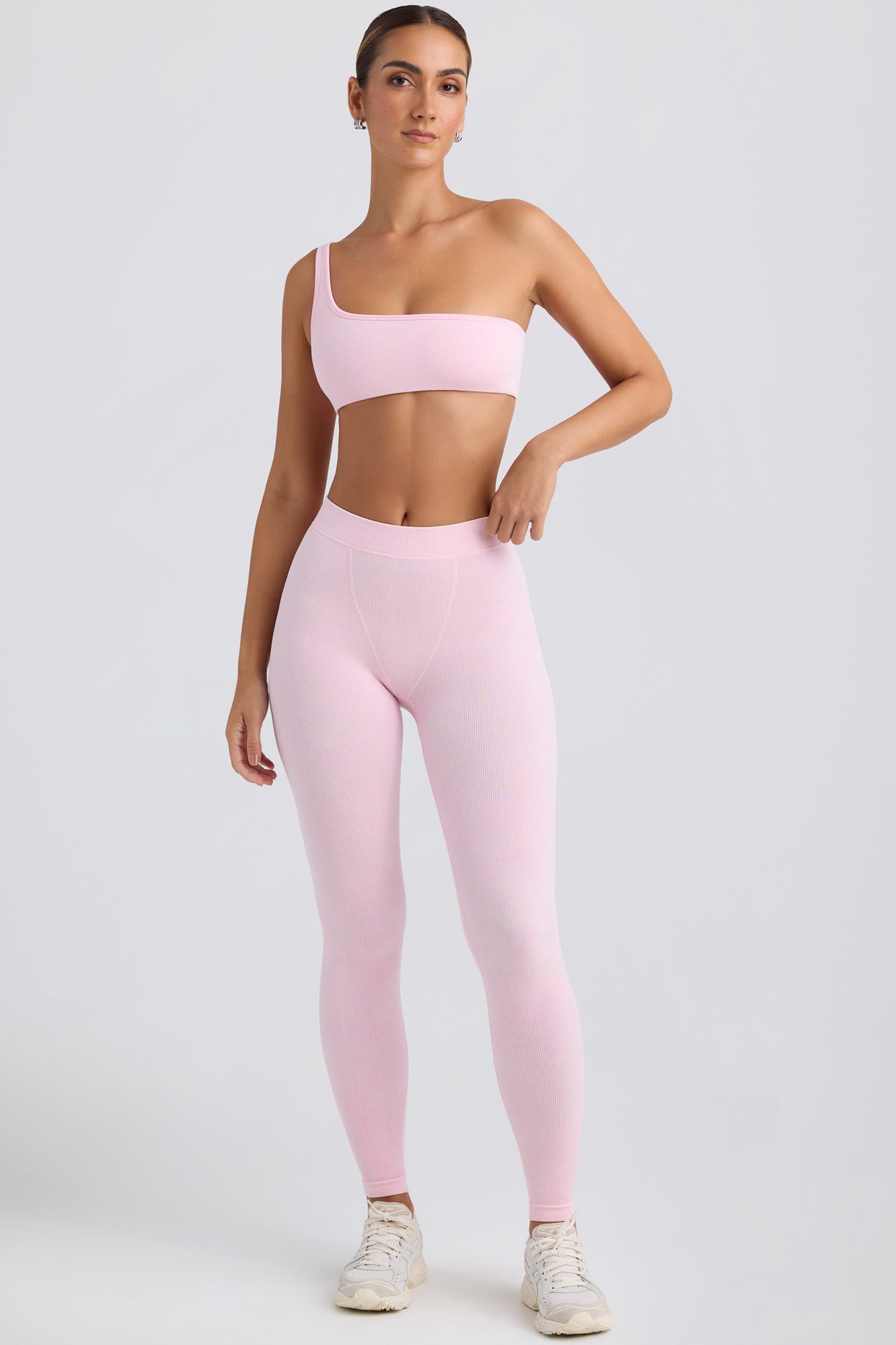 Seamless Rib Leggings in Washed Ice Pink