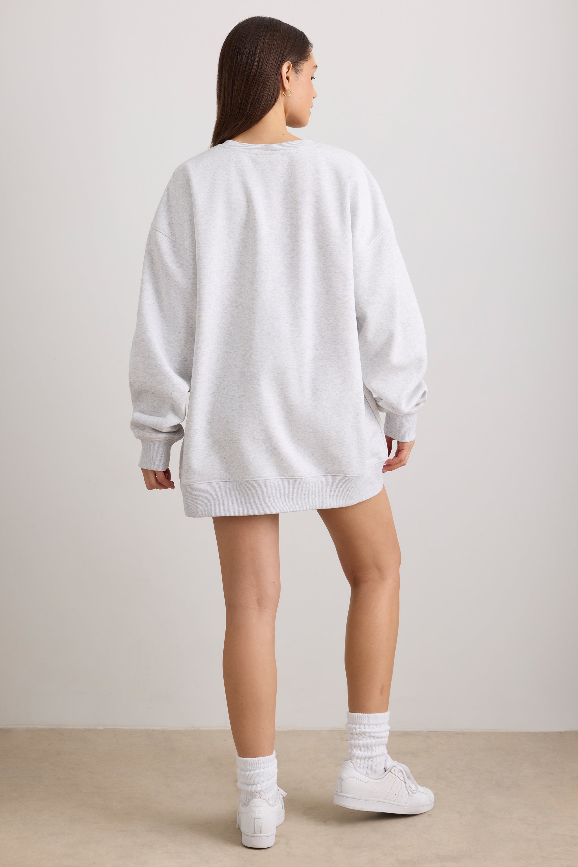 Oversized crew hotsell neck sweatshirt dress