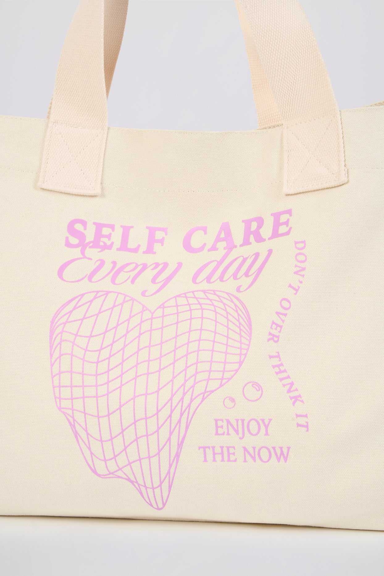 Oversized Canvas Tote Bag in Eggshell