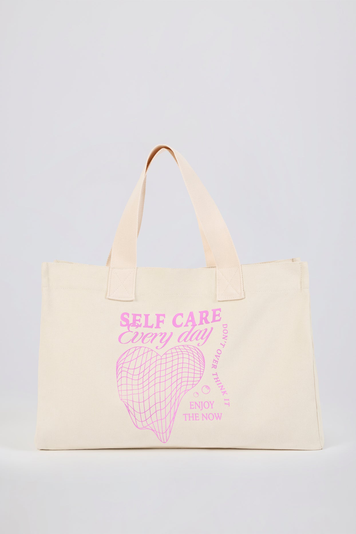 Oversized Canvas Tote Bag in Eggshell