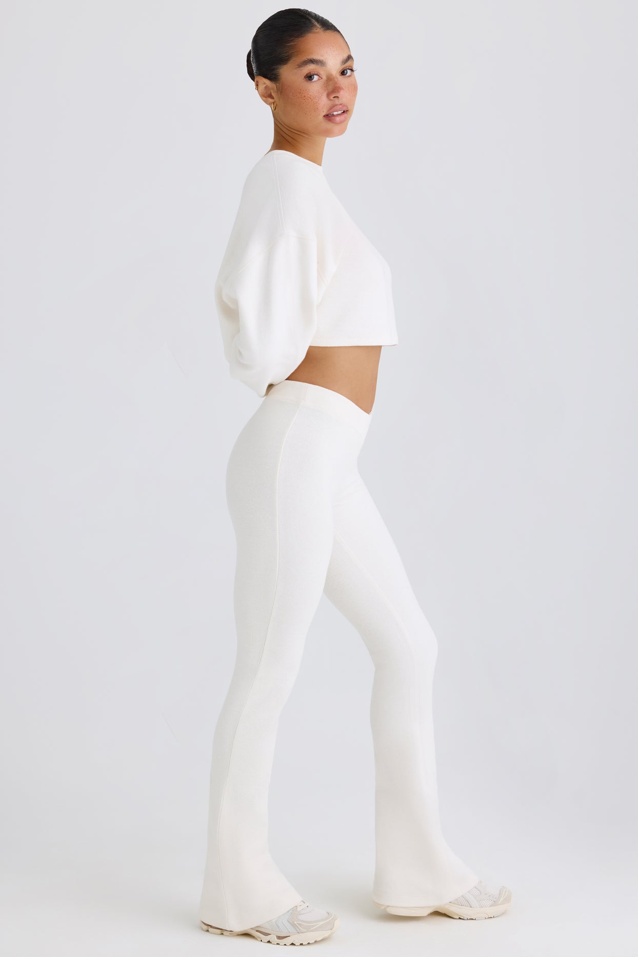 Flared Trousers in White