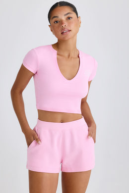 Elasticated Shorts in Bubblegum Pink