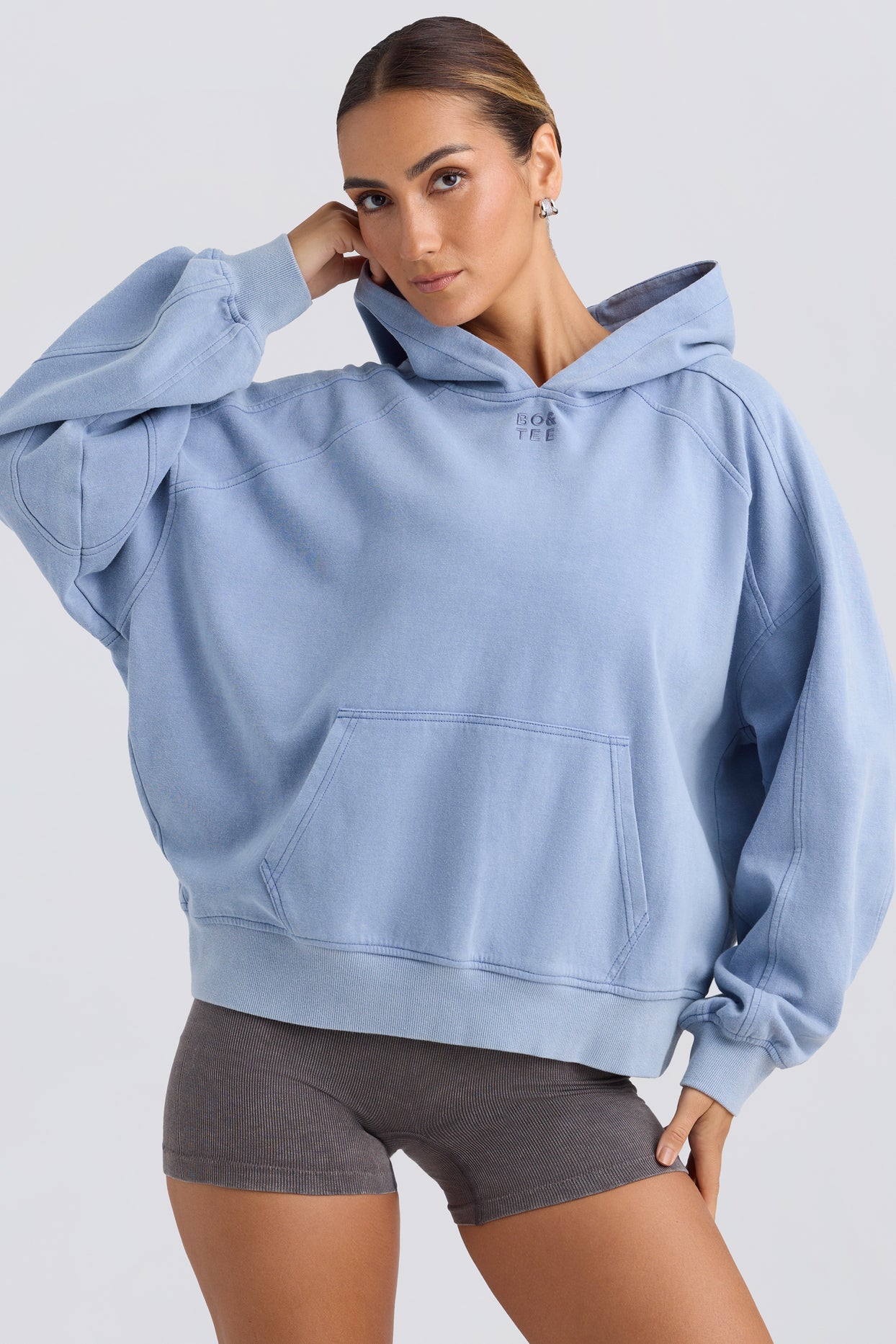 Oversized Hoodie in Washed Blue