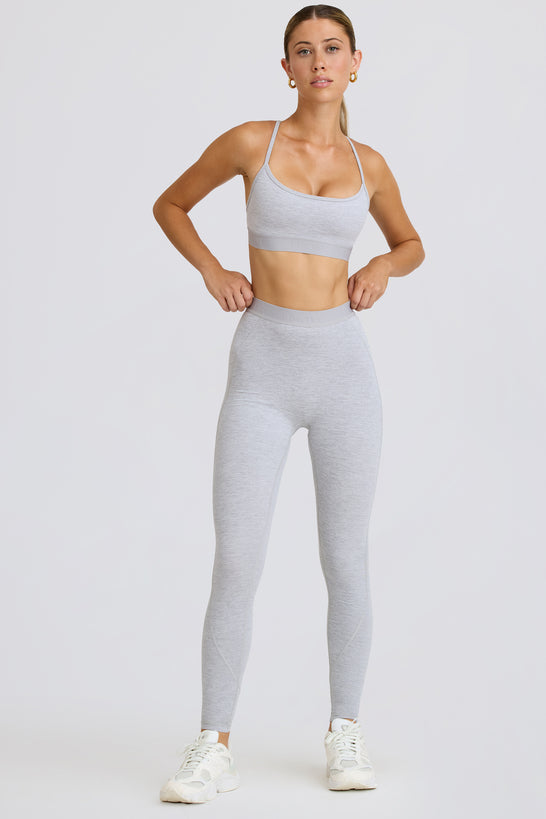 Petite legging actif doux en gris chiné