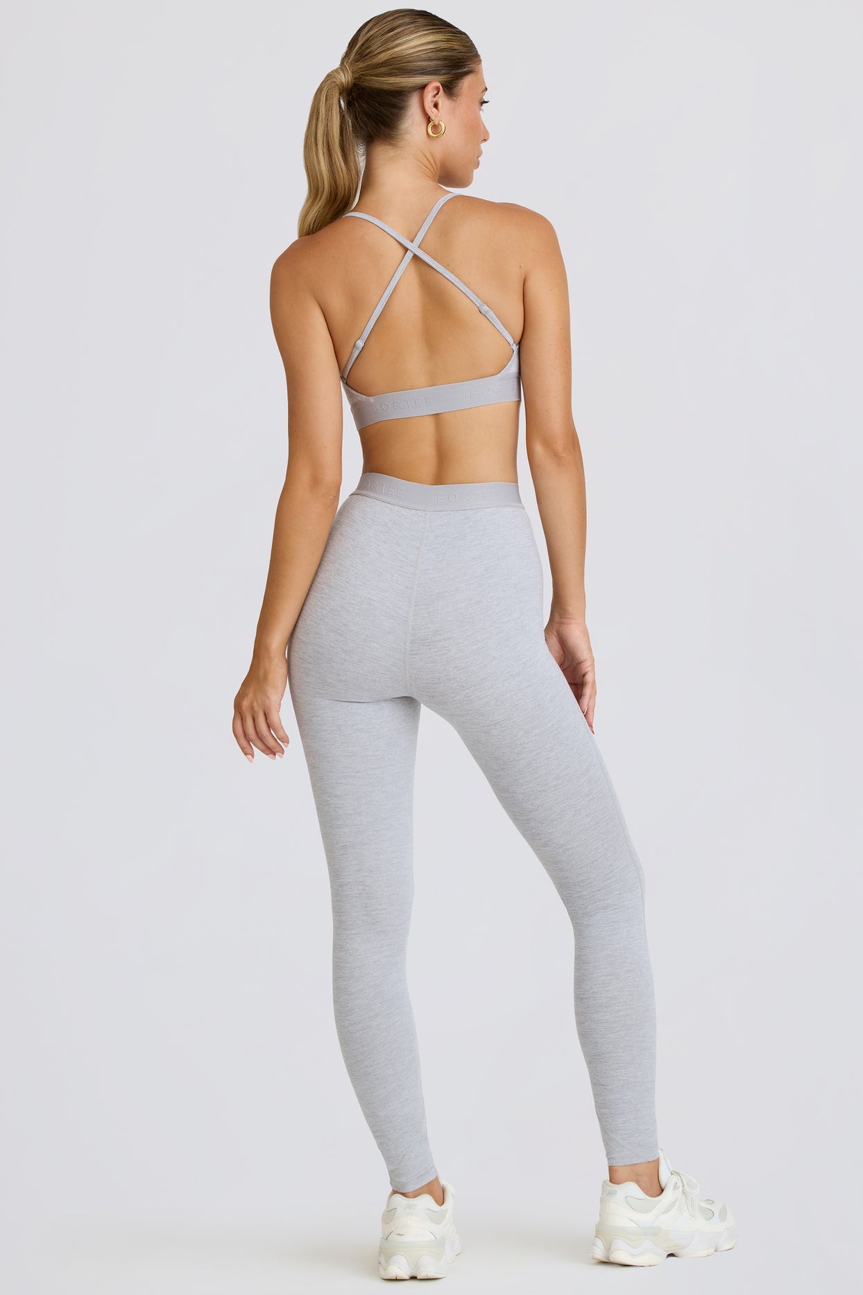 Petite legging actif doux en gris chiné