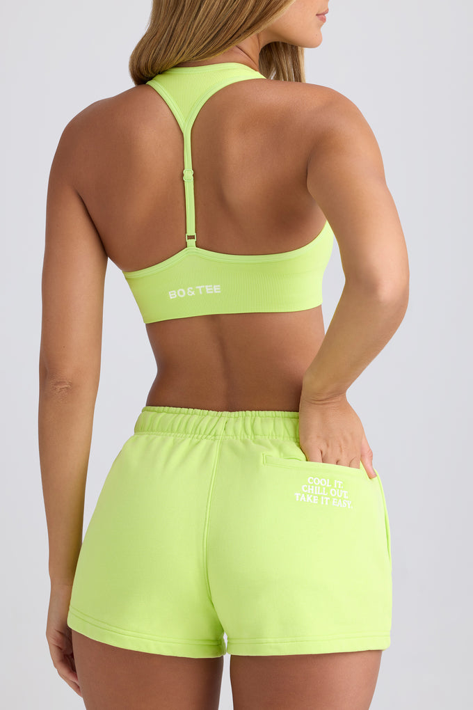 Mid-Rise Sweat Shorts in Key Lime