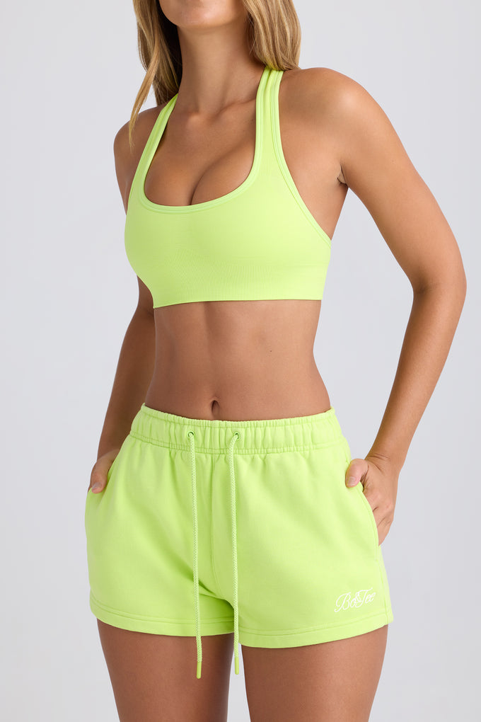 Mid-Rise Sweat Shorts in Key Lime