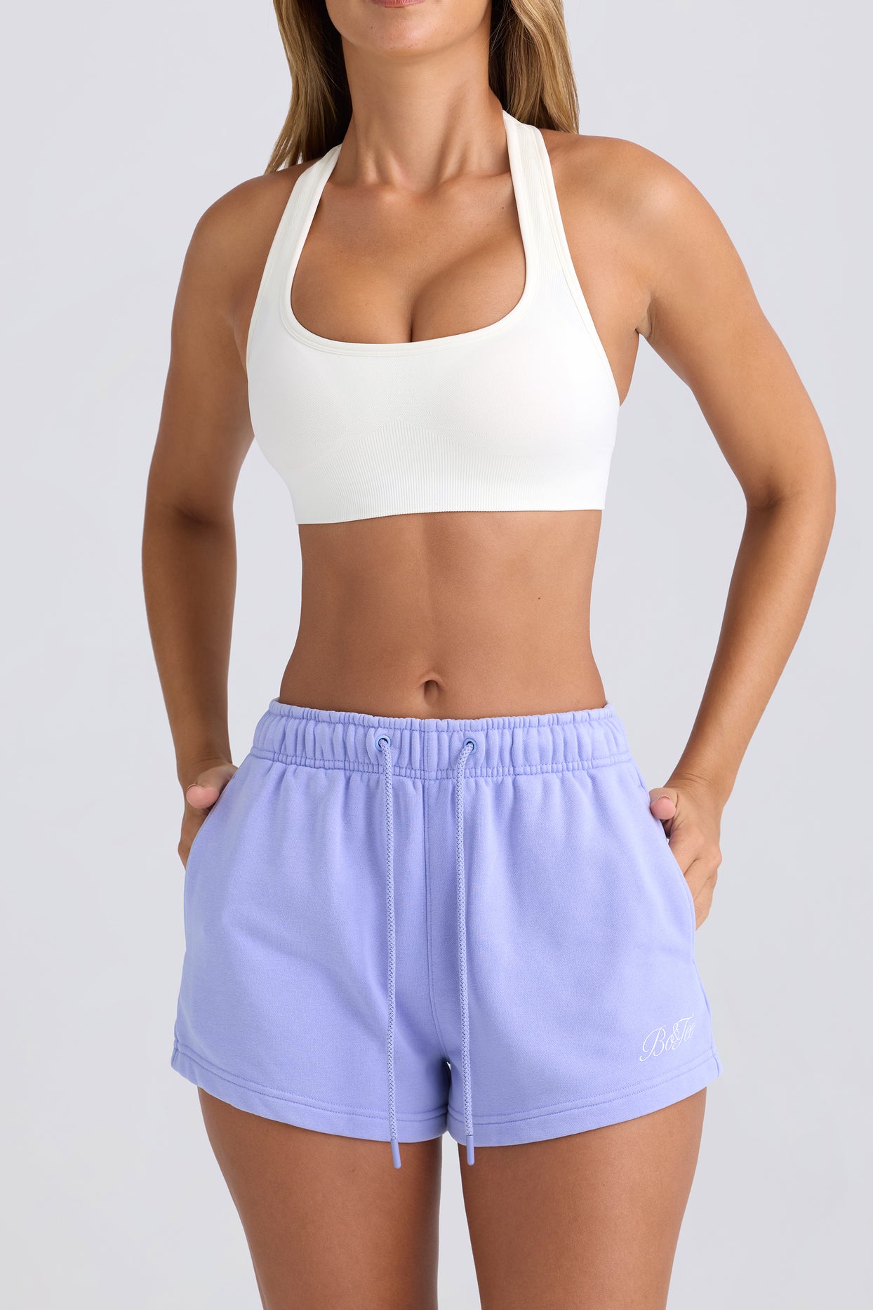 Mid-Rise Sweat Shorts in Periwinkle