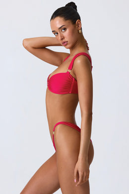 Bas de bikini effronté orné en rose framboise